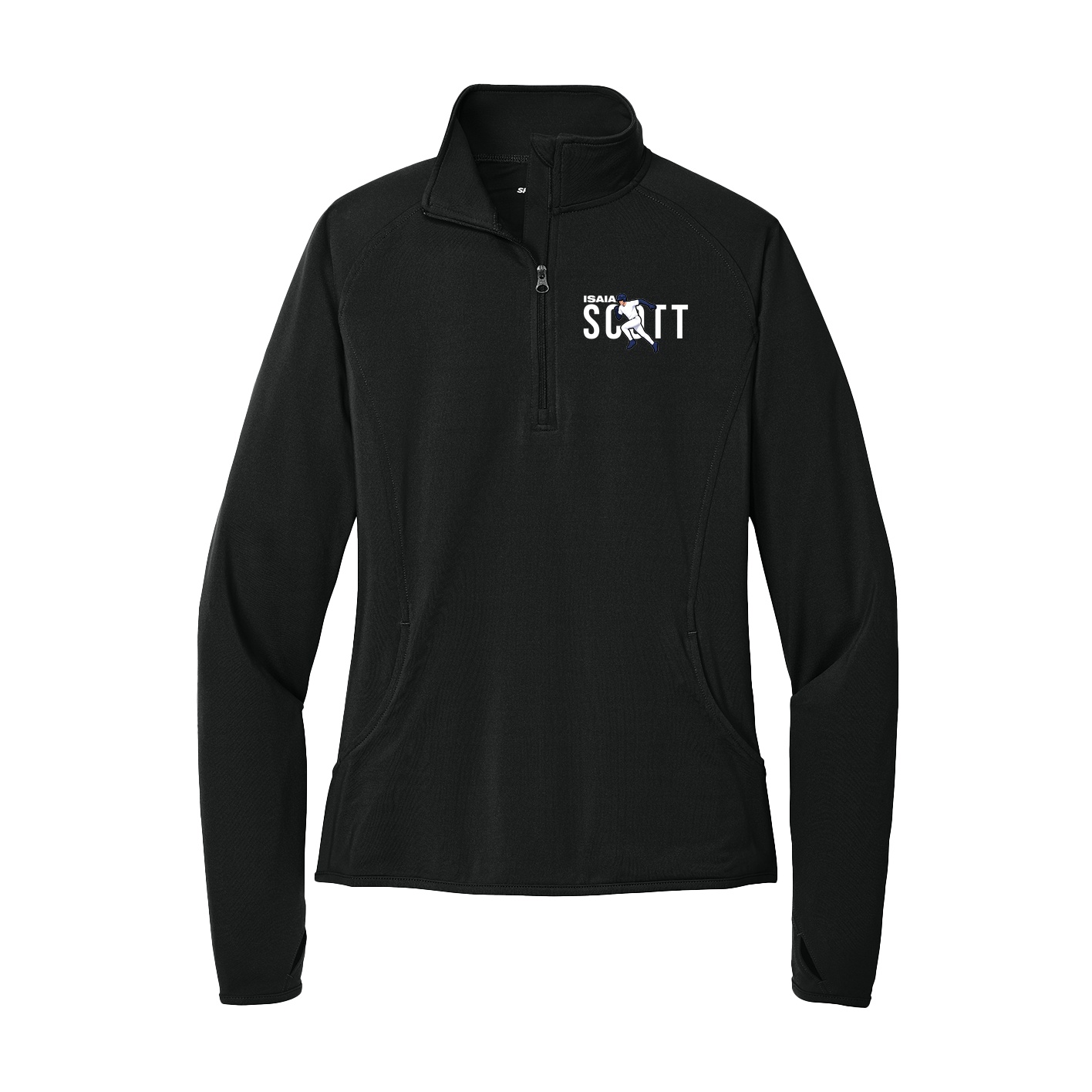 Women's Q-Zip Pullover — Player Name in Black