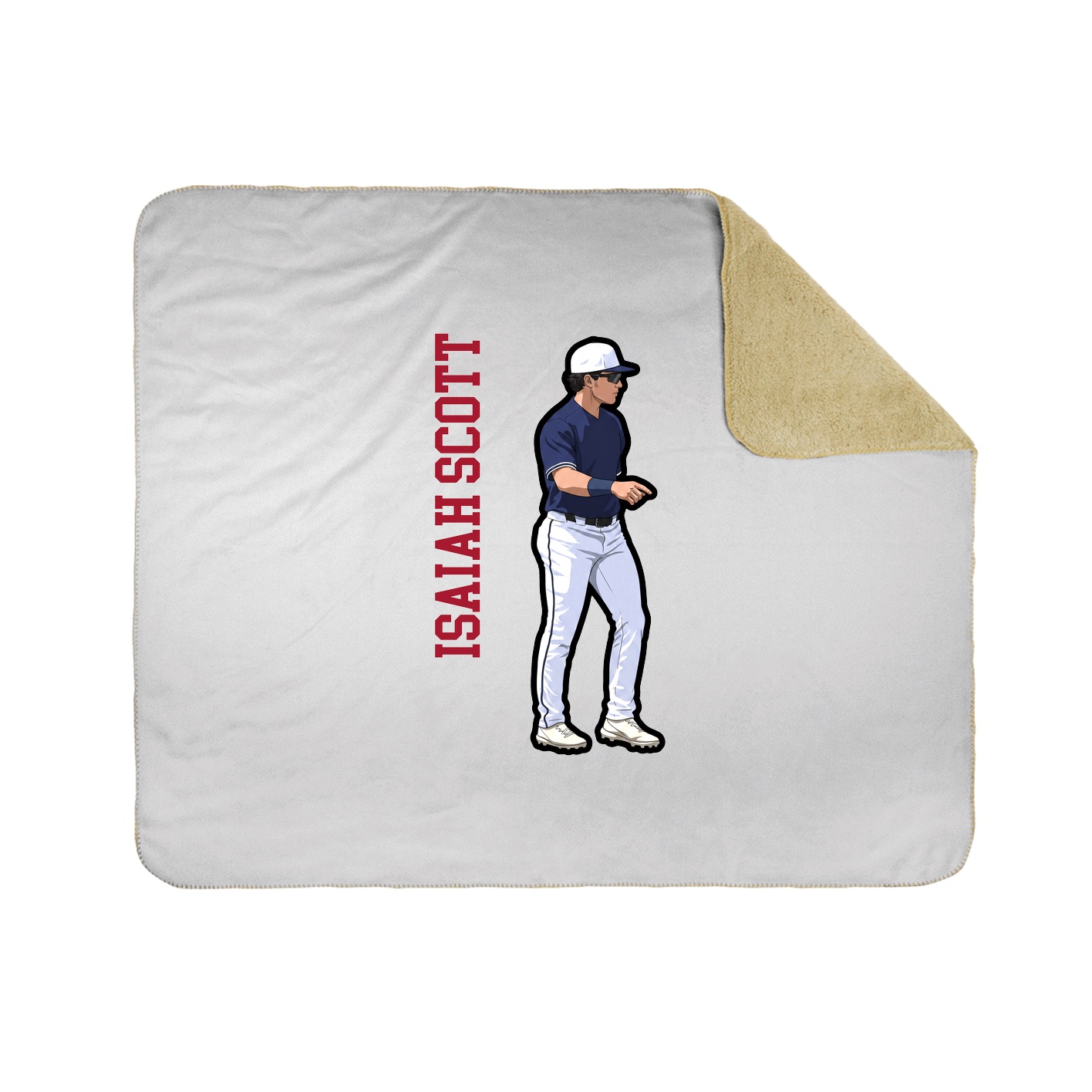 Throw Blanket — Name Vertical in White