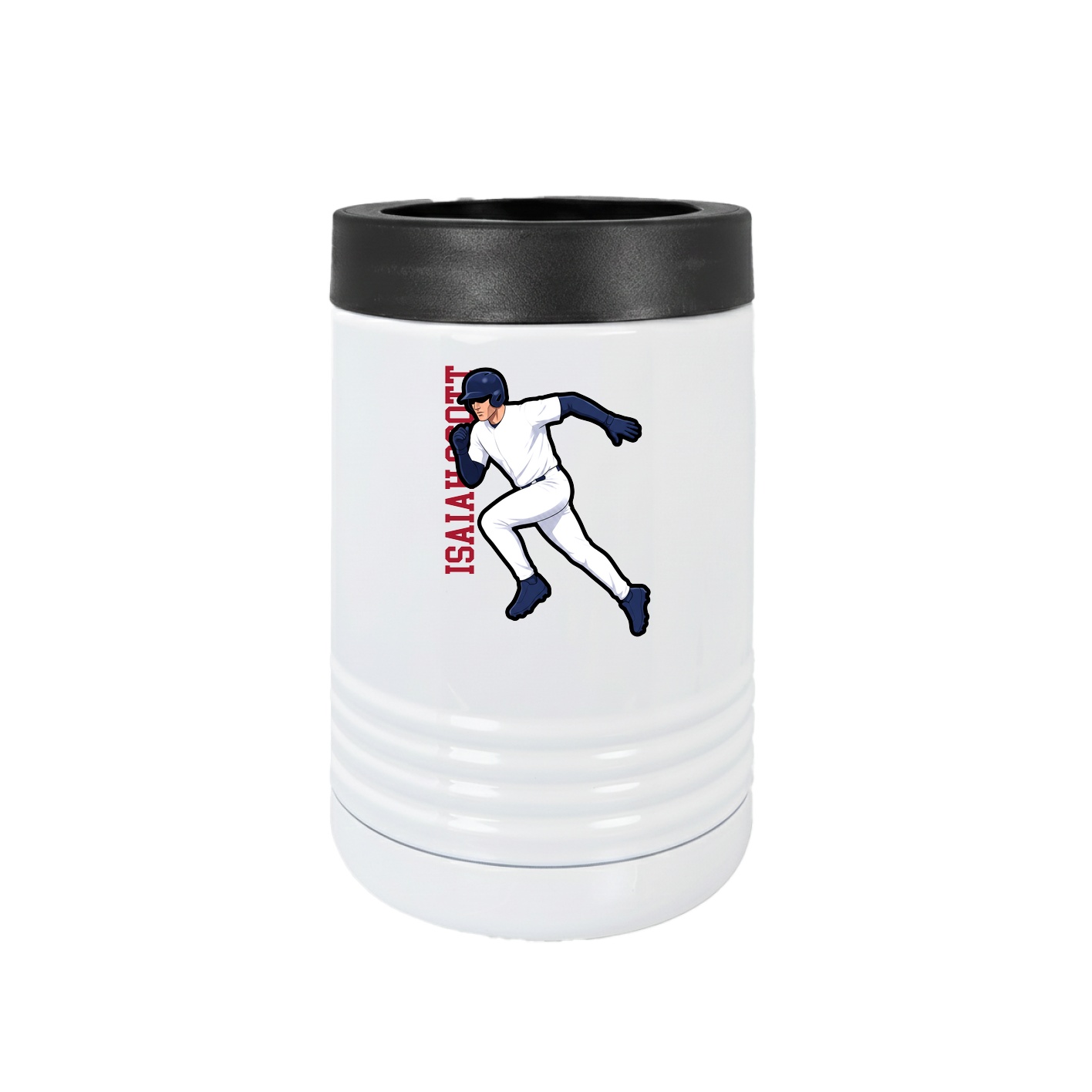 Beverage Holder — Name Vertical in White
