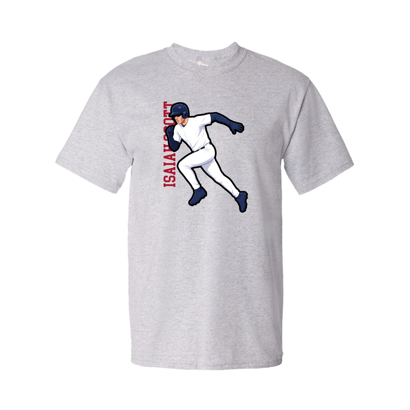 Tee — Name Vertical in Grey