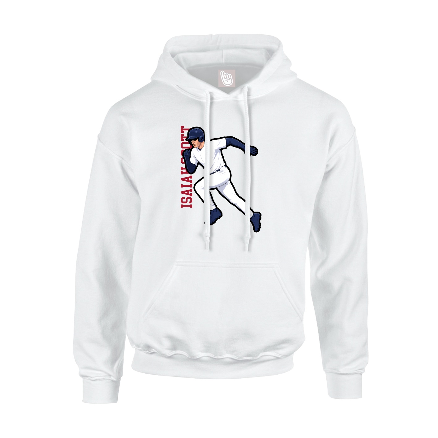 Hoodie — Name Vertical in White