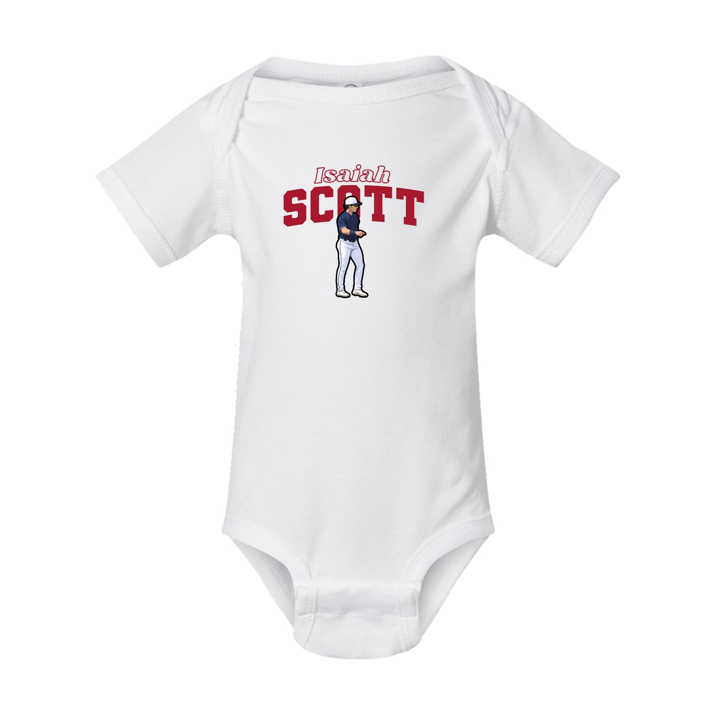 Baby Onesie — Name Arch in White