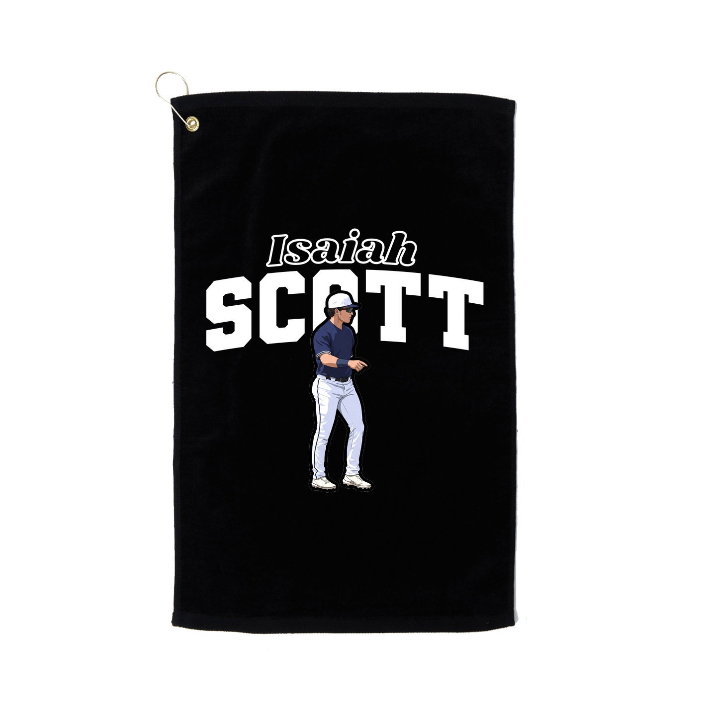 Golf Towel — Name Arch in Black