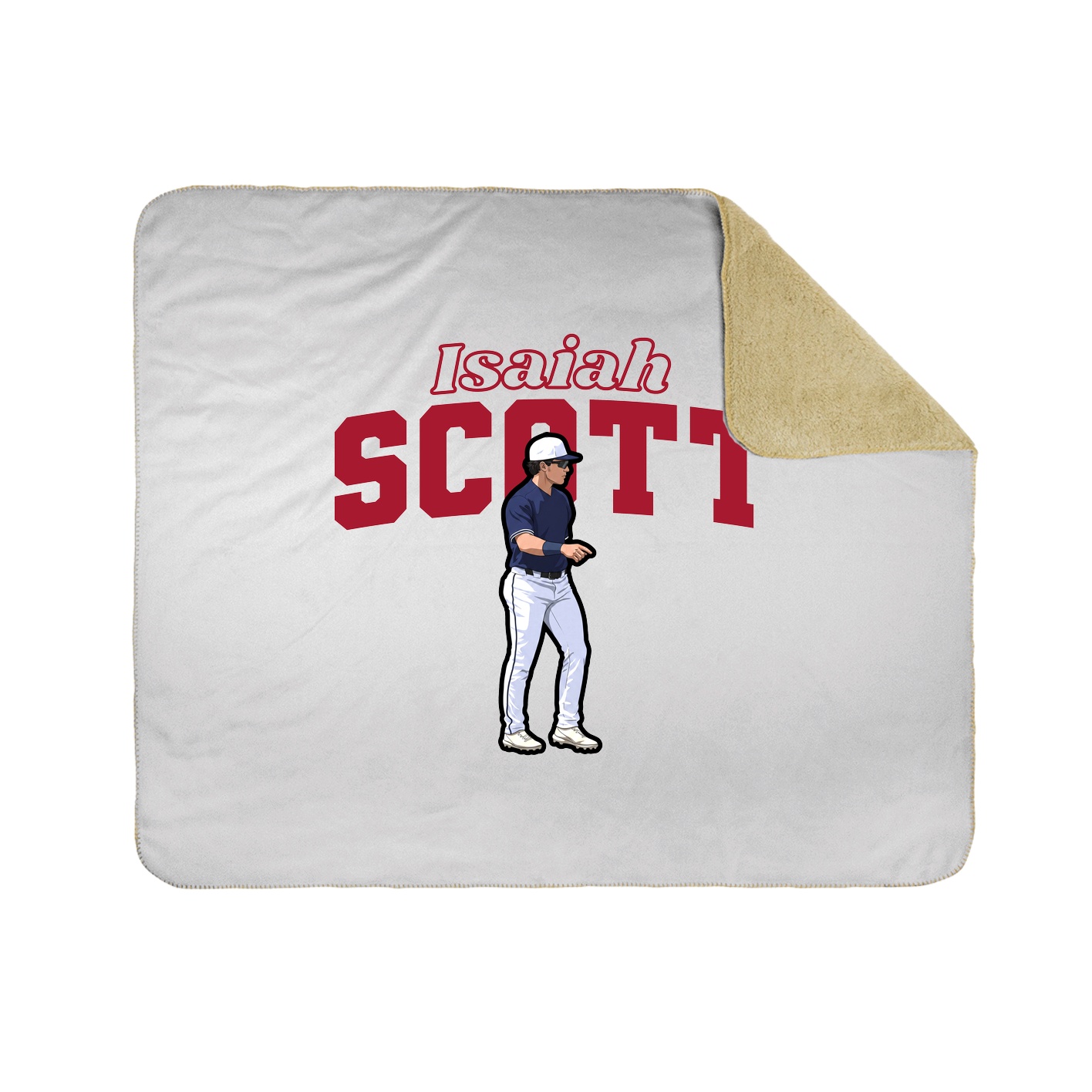 Throw Blanket — Name Arch in White