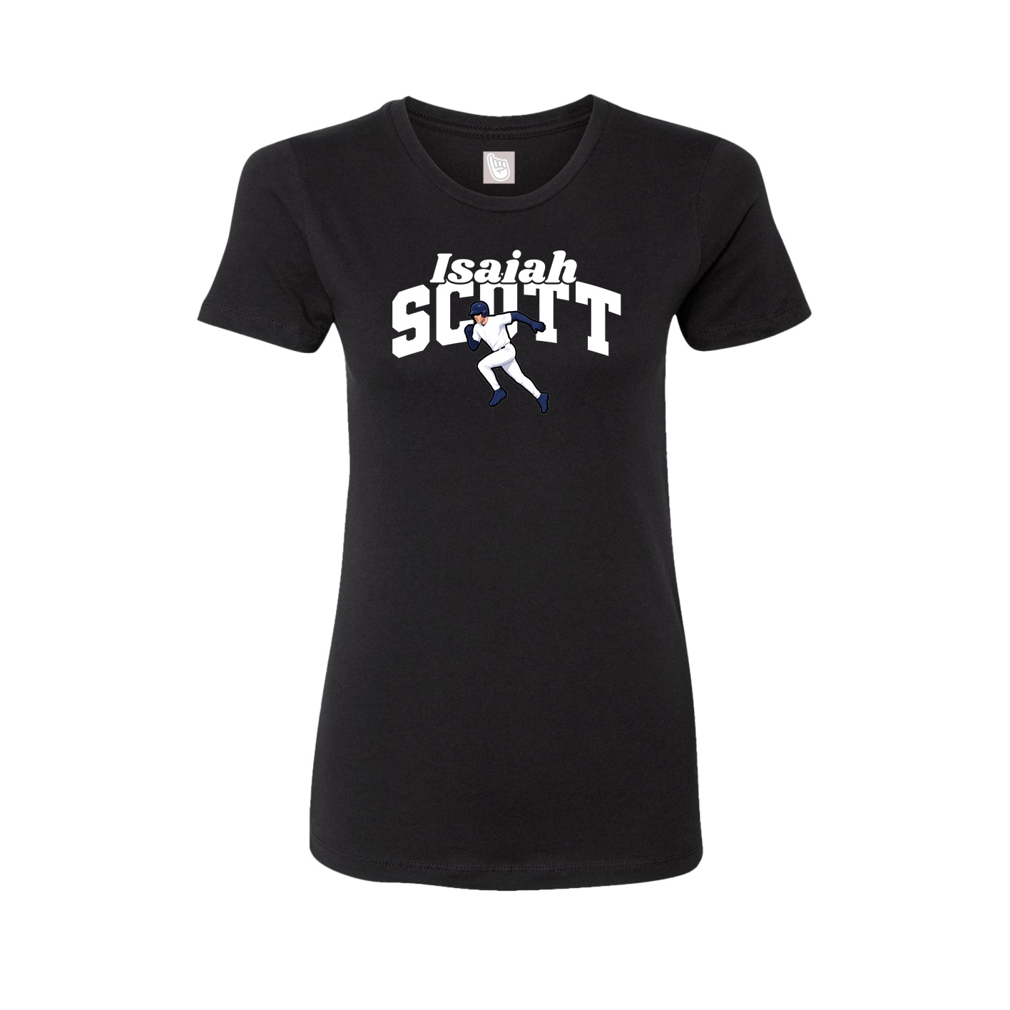 Fitted Women's Tee — Signature Arch in Black
