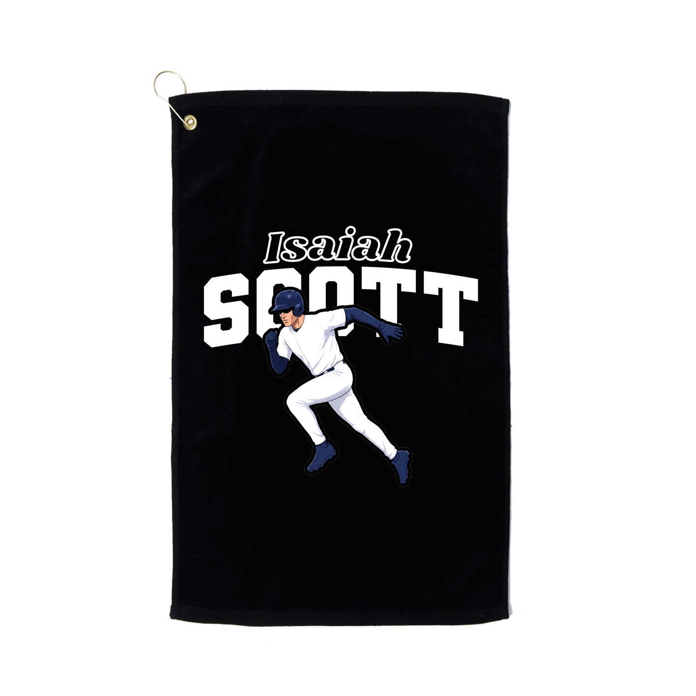 Golf Towel — Name Arch in Black