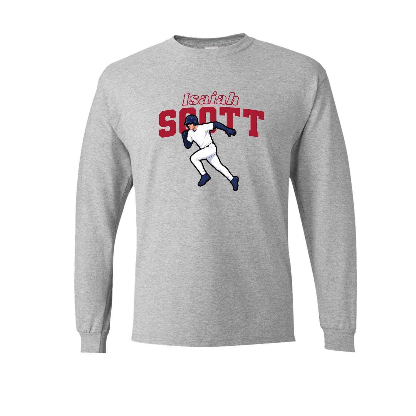 Long Sleeve Tee — Name Arch in Grey
