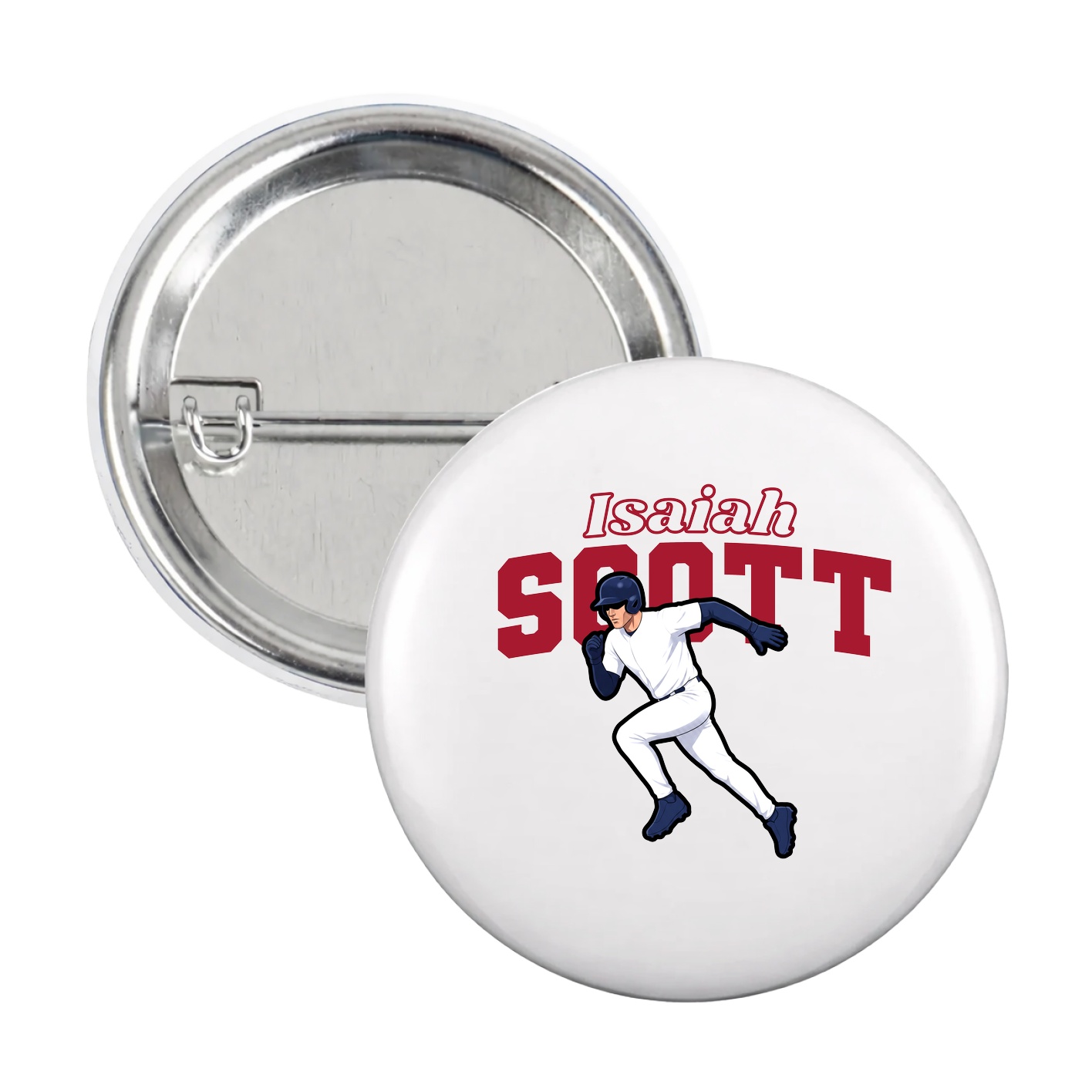 Game Day Button — Name Arch in White