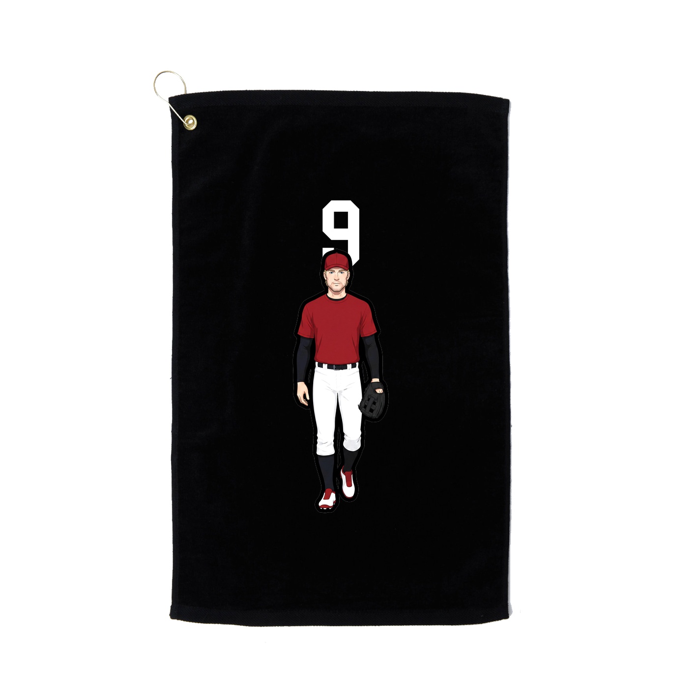Golf Towel — Number Top in Black