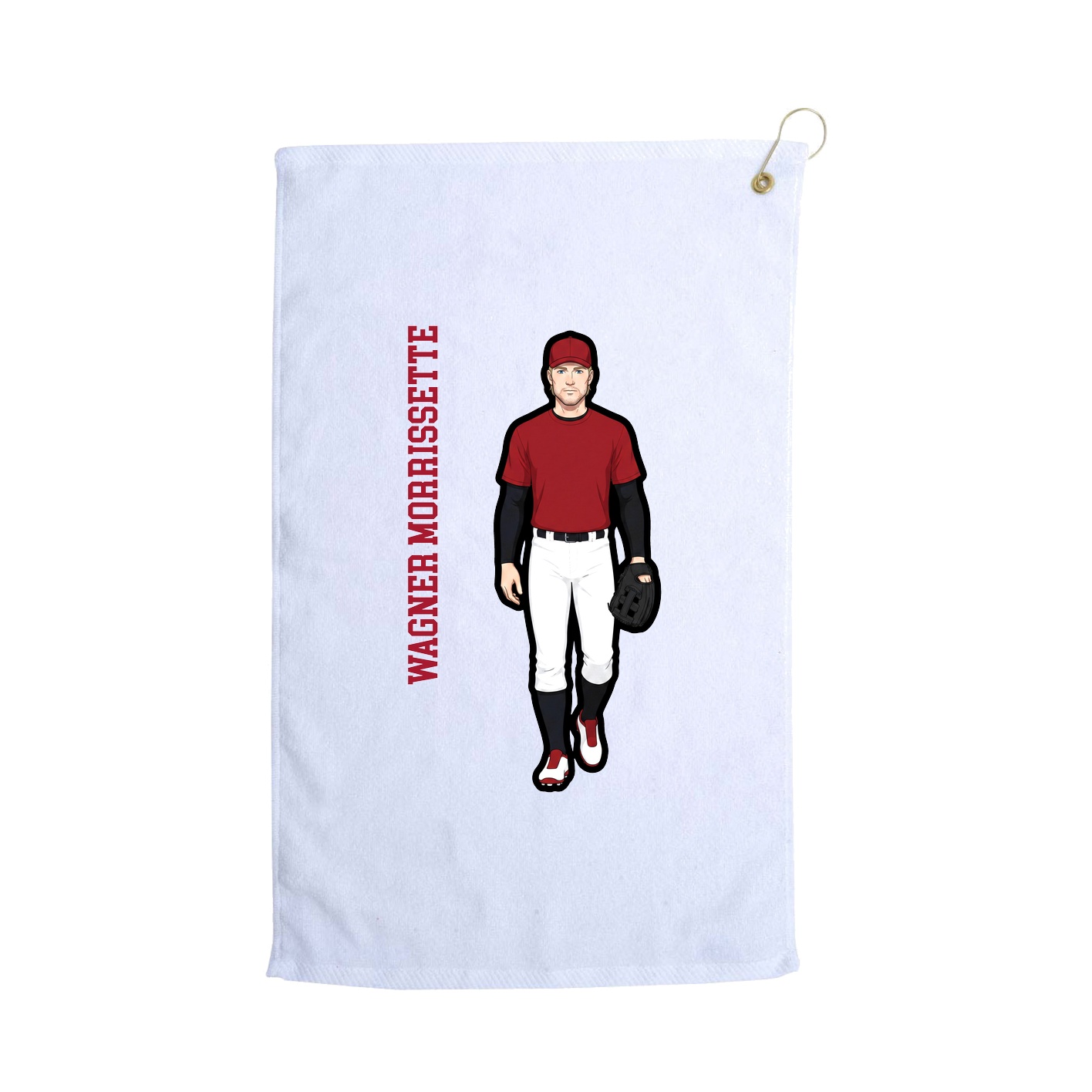 Golf Towel — Name Vertical in White