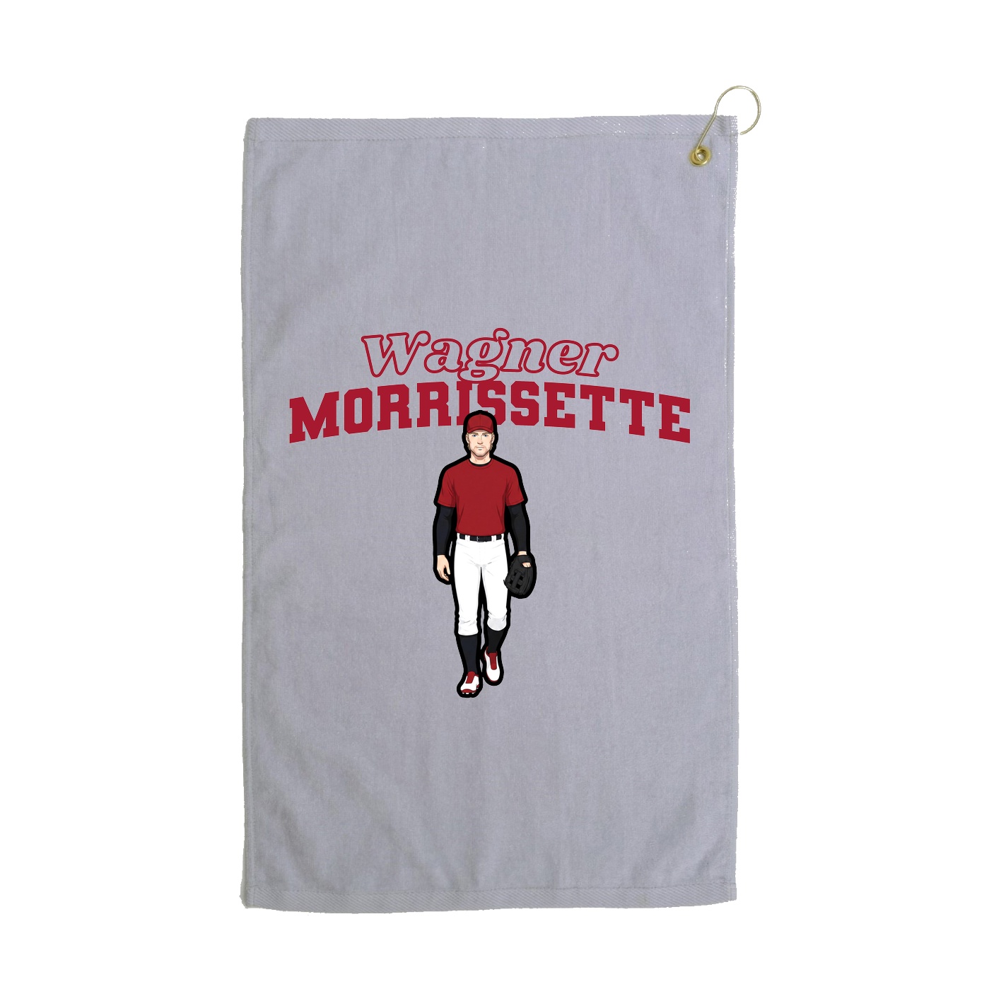 Golf Towel — Name Arch in Grey