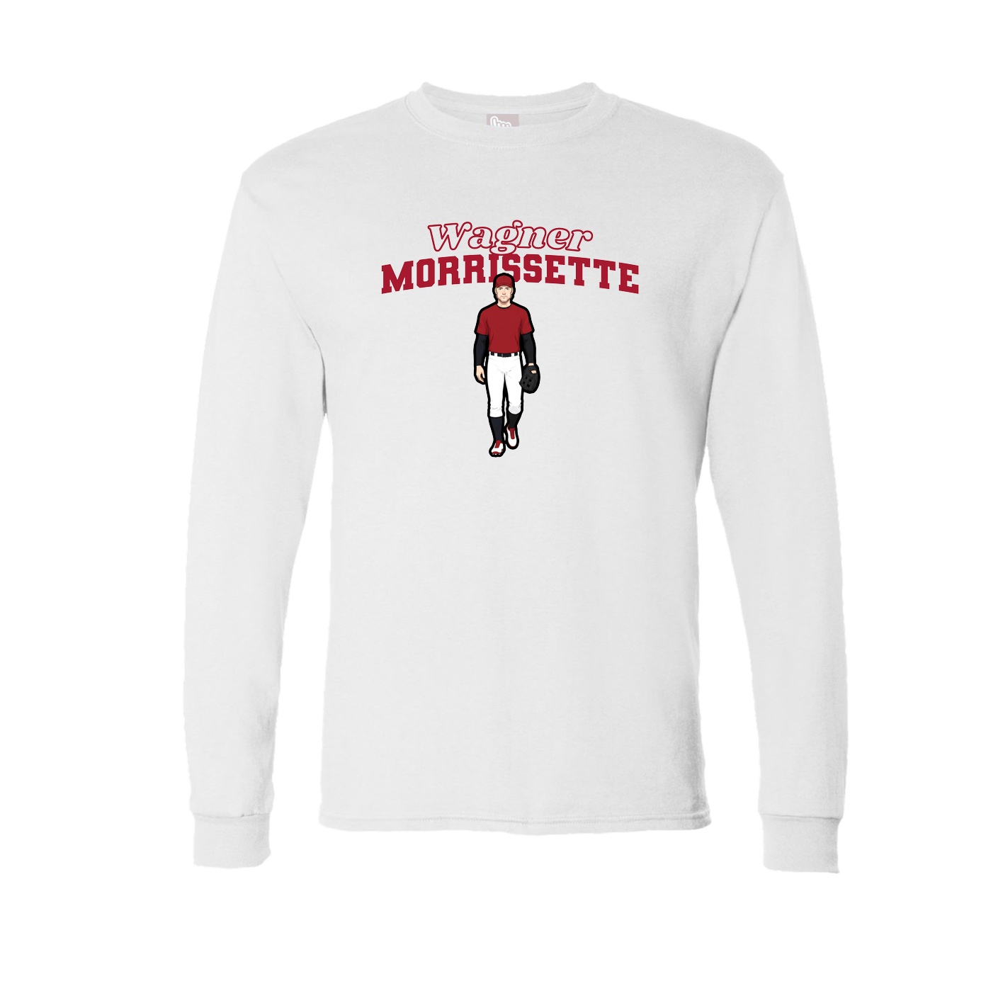 Long Sleeve Tee — Name Arch in White