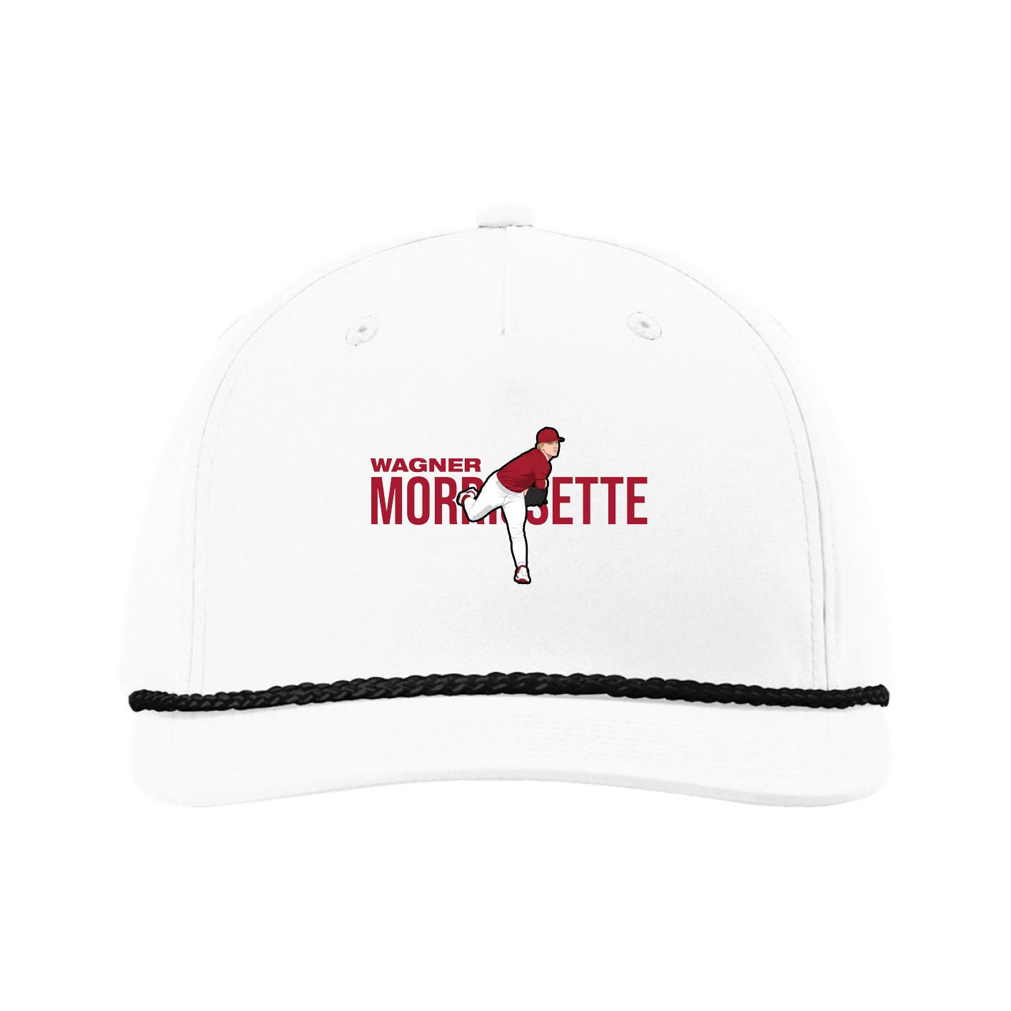 Five-Panel Classic Rope Cap — Player Name in White