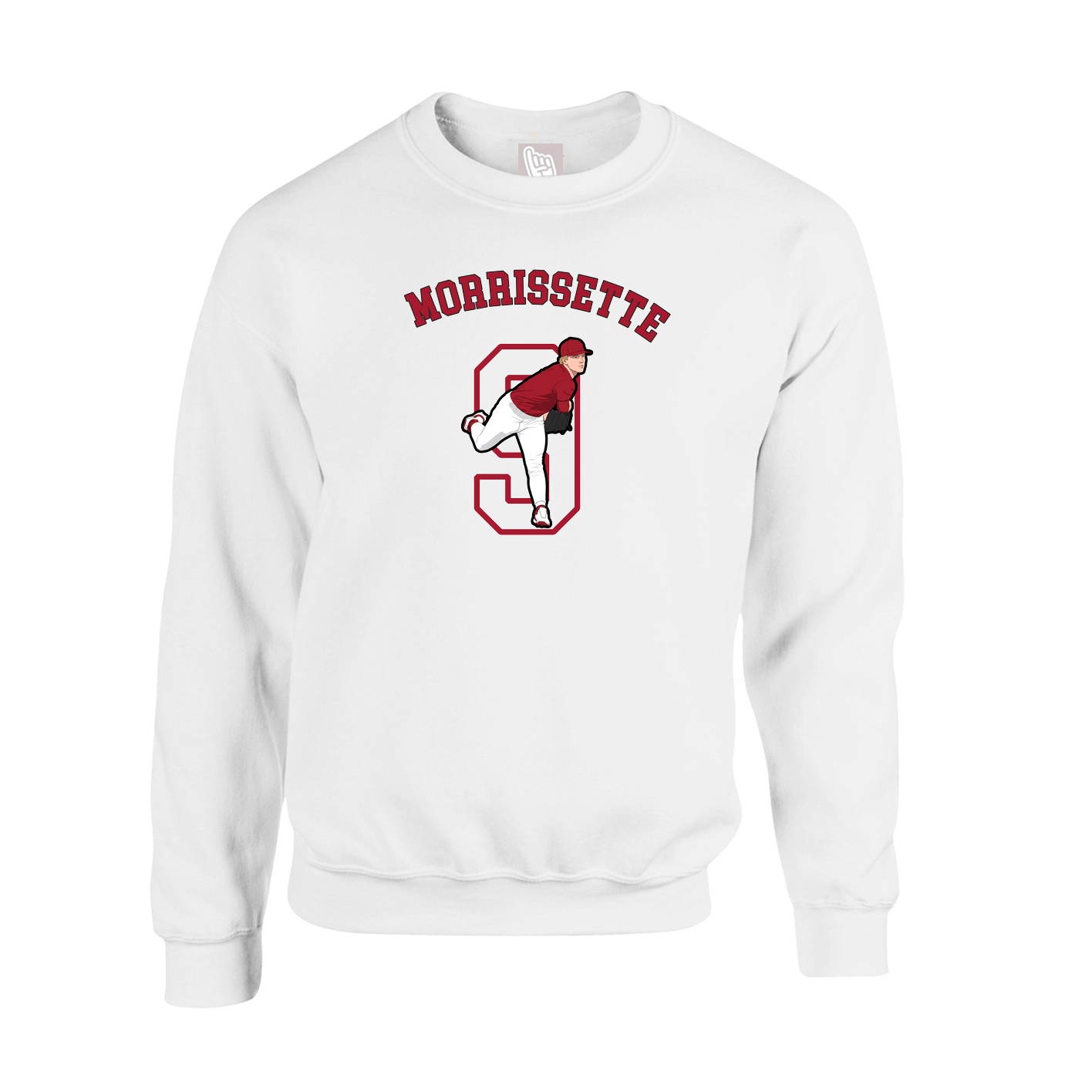 Fleece Crew — Shirsey Arch in White