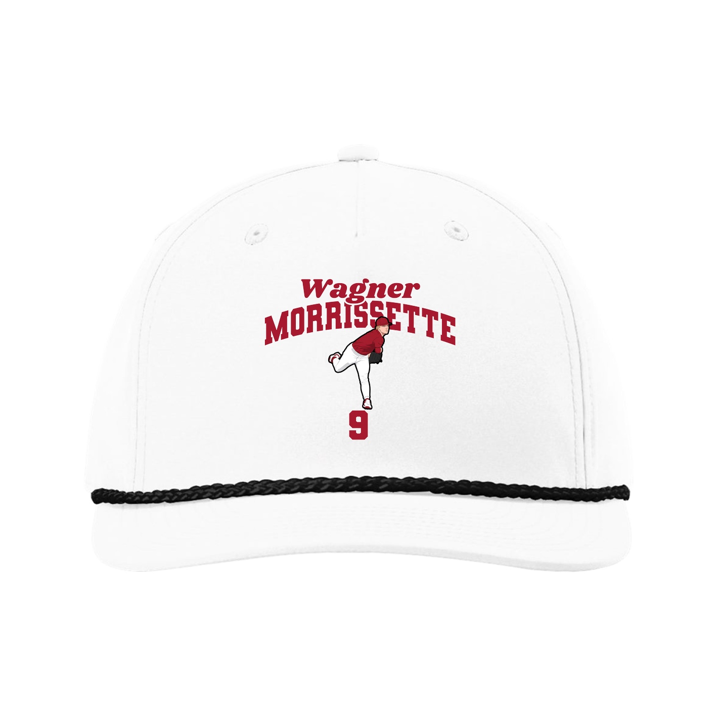 Five-Panel Classic Rope Cap — Signature Arch in White