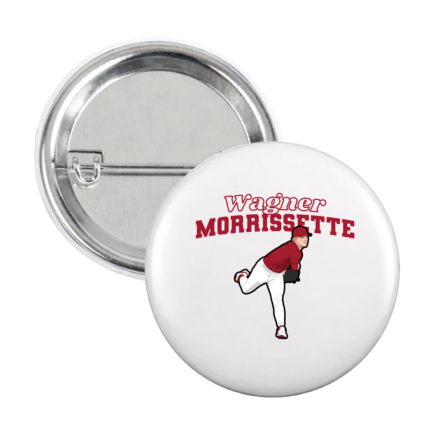Game Day Button — Name Arch in White