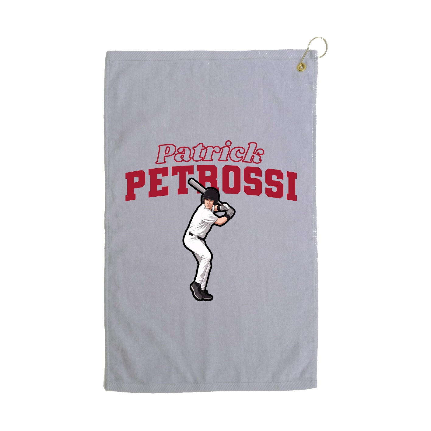 Golf Towel — Name Arch in Grey