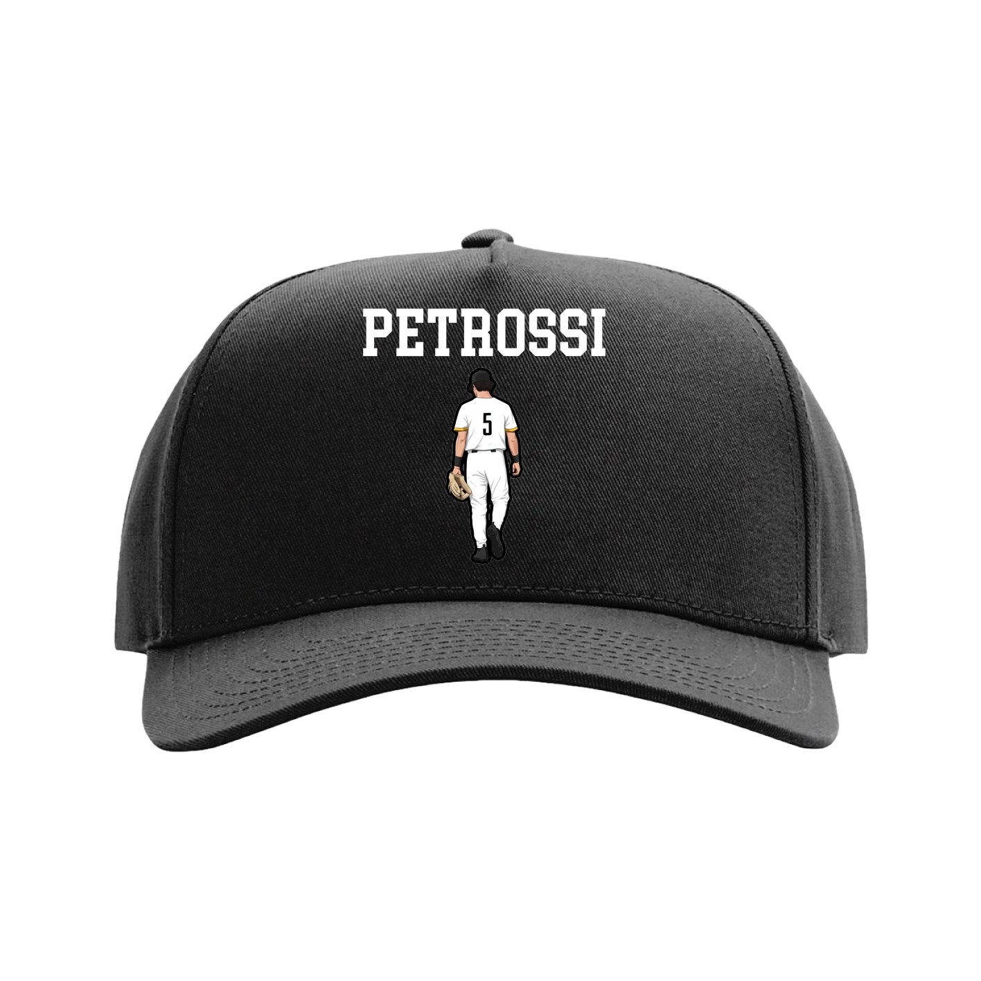 Full Fabric Five-Panel Champ Cap — Shirsey in Black