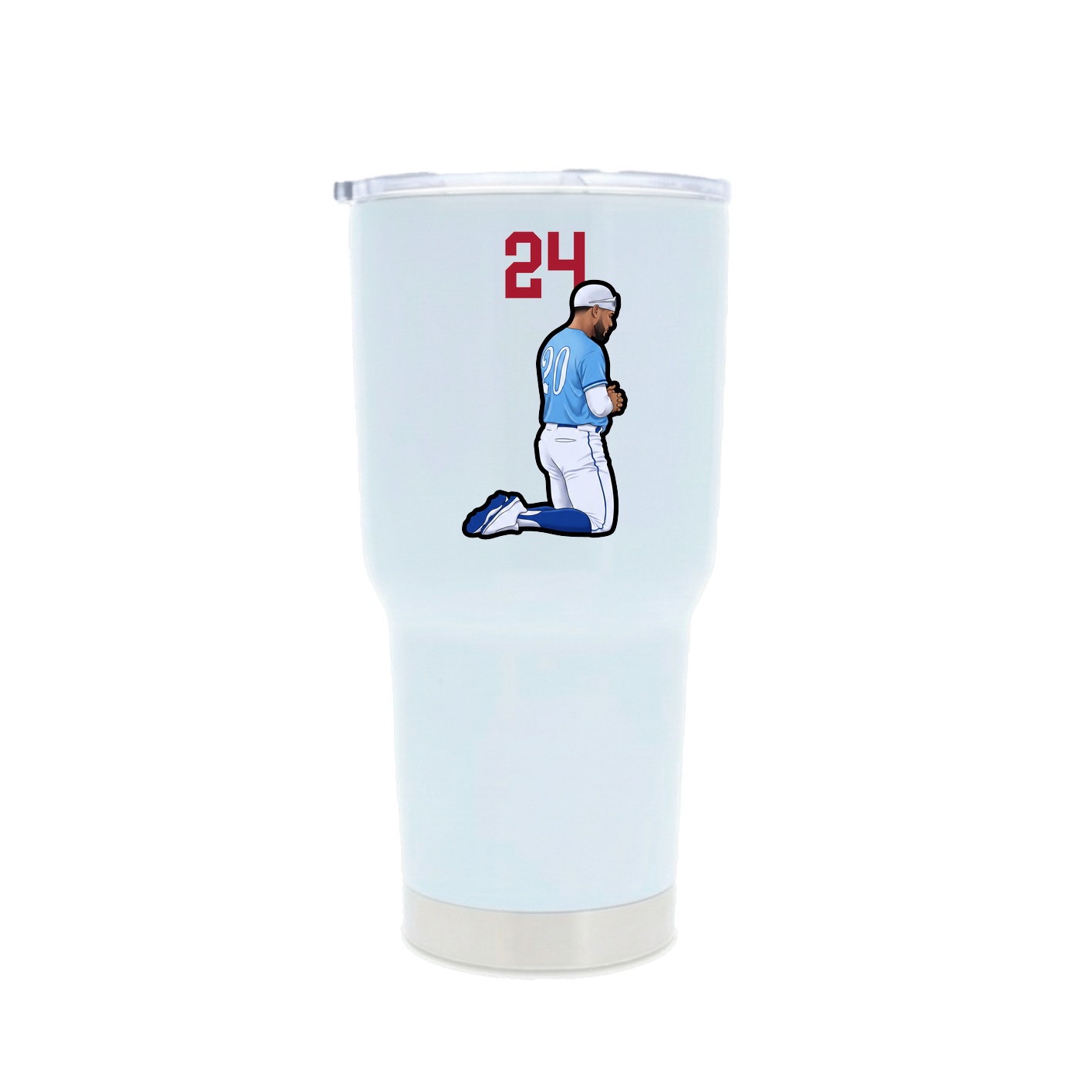 30oz Stainless Steel Tumbler — Number Top in White