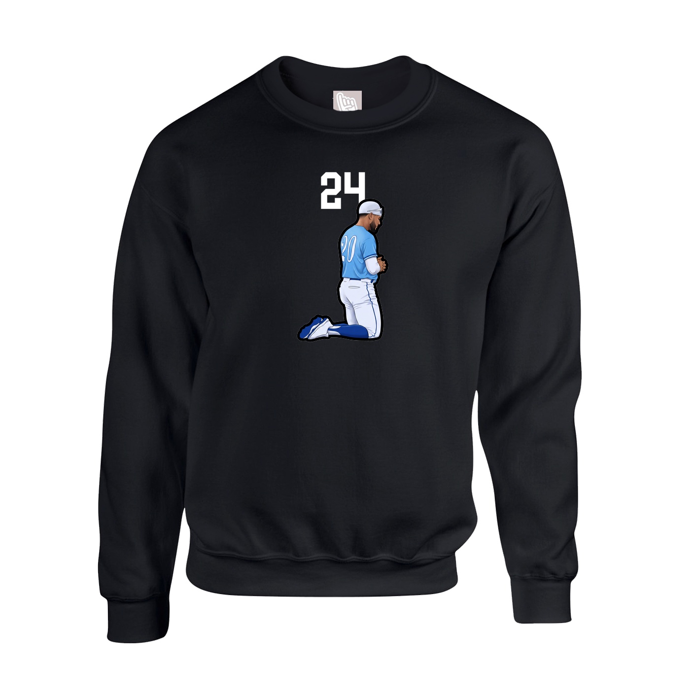 Fleece Crew — Number Top in Black