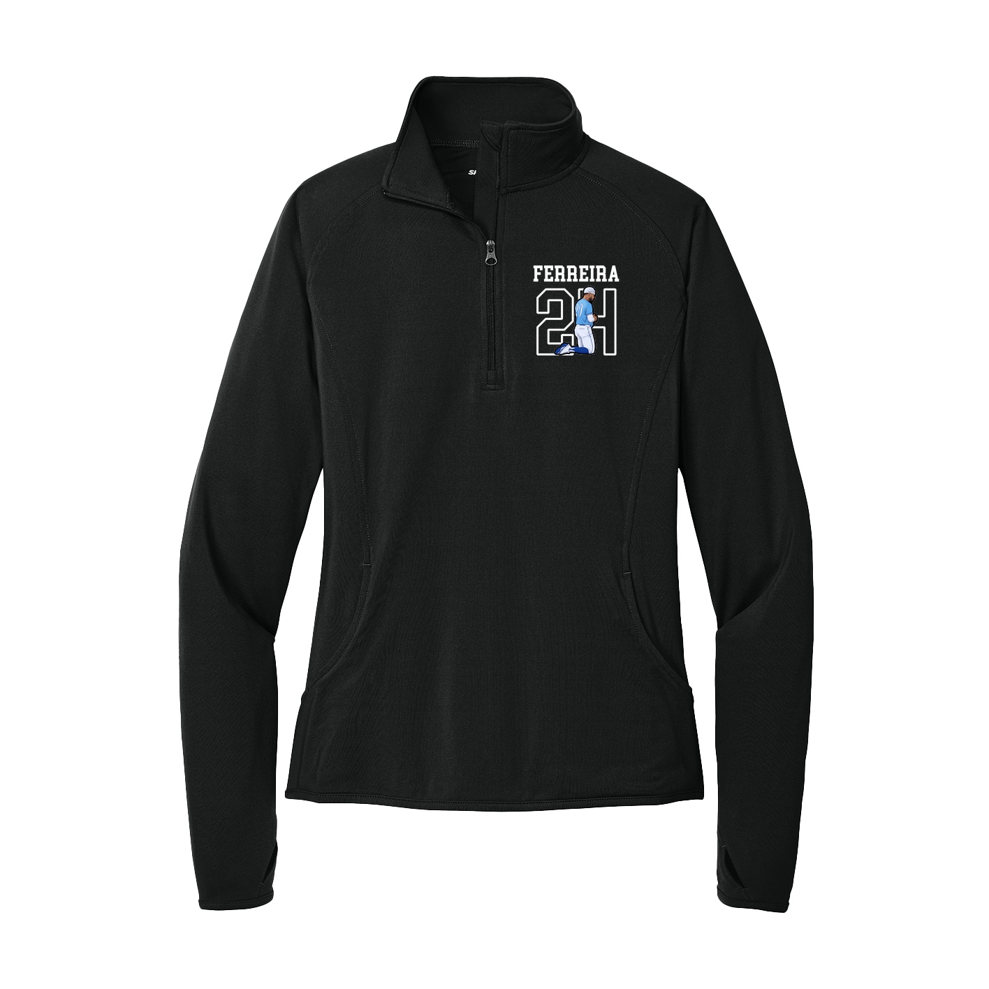 Women's Q-Zip Pullover — Shirsey in Black