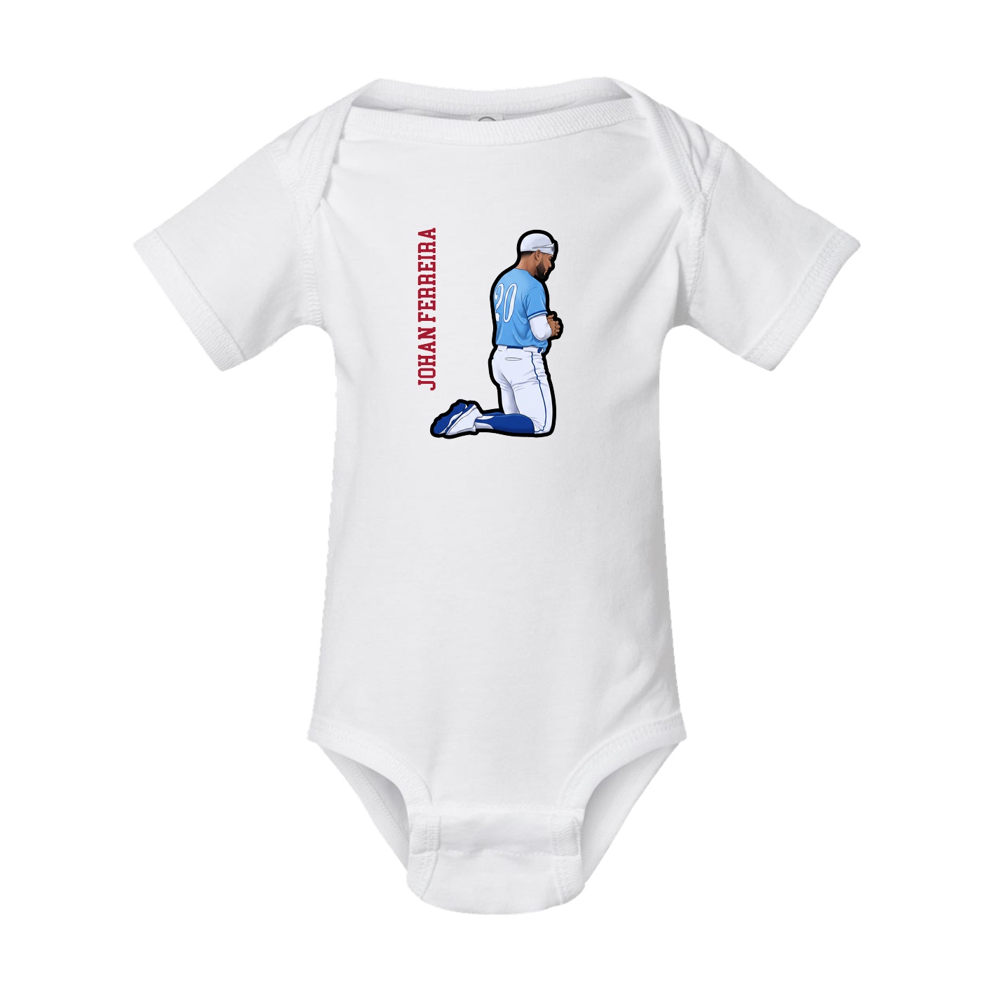 Baby Onesie — Name Vertical in White