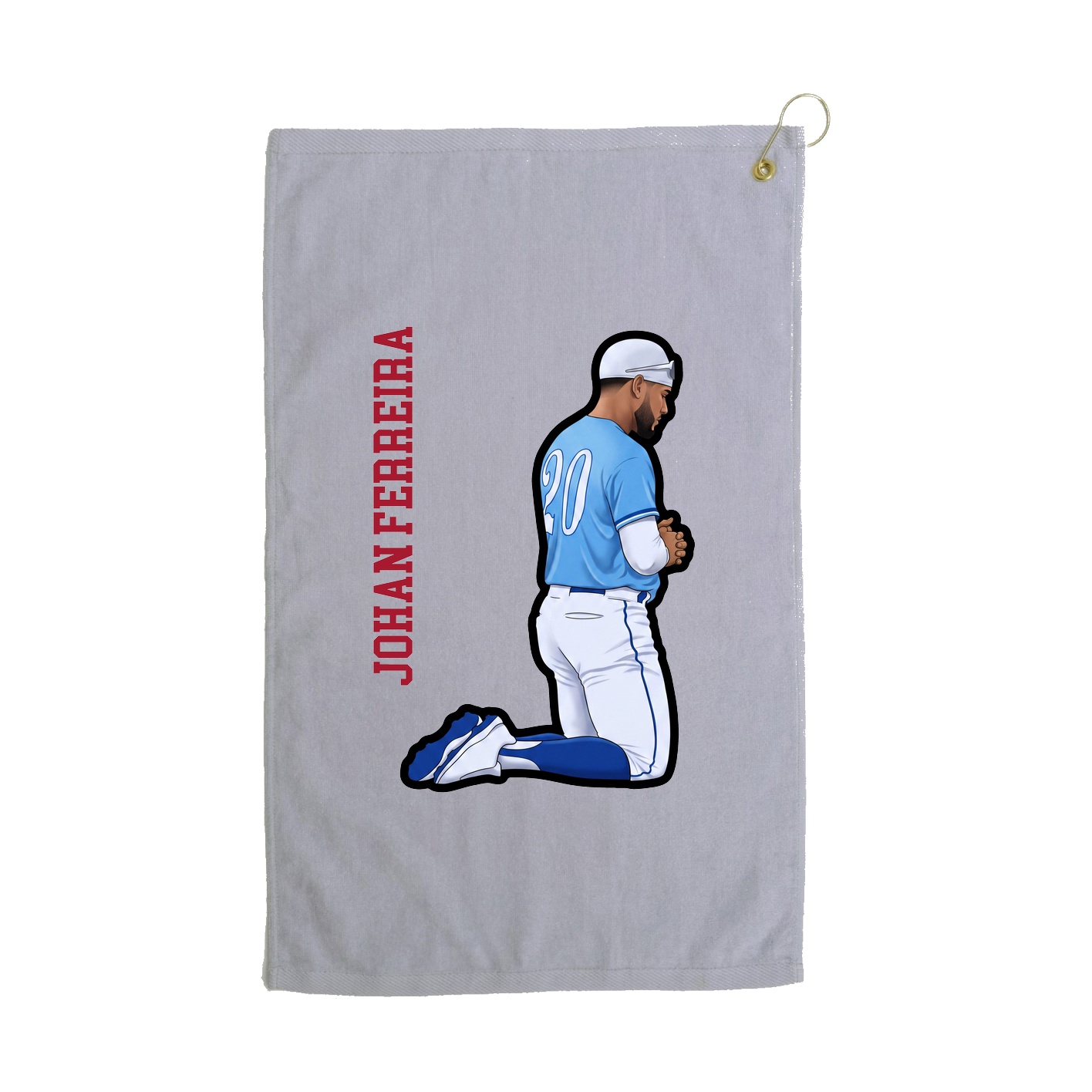 Golf Towel — Name Vertical in Grey