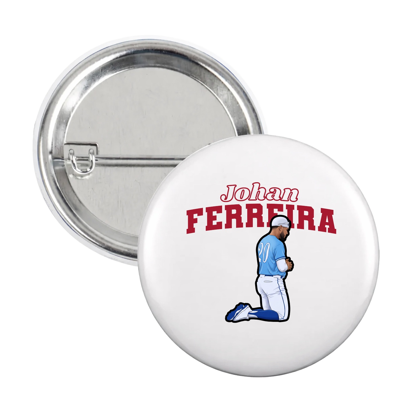 Game Day Button — Name Arch in White