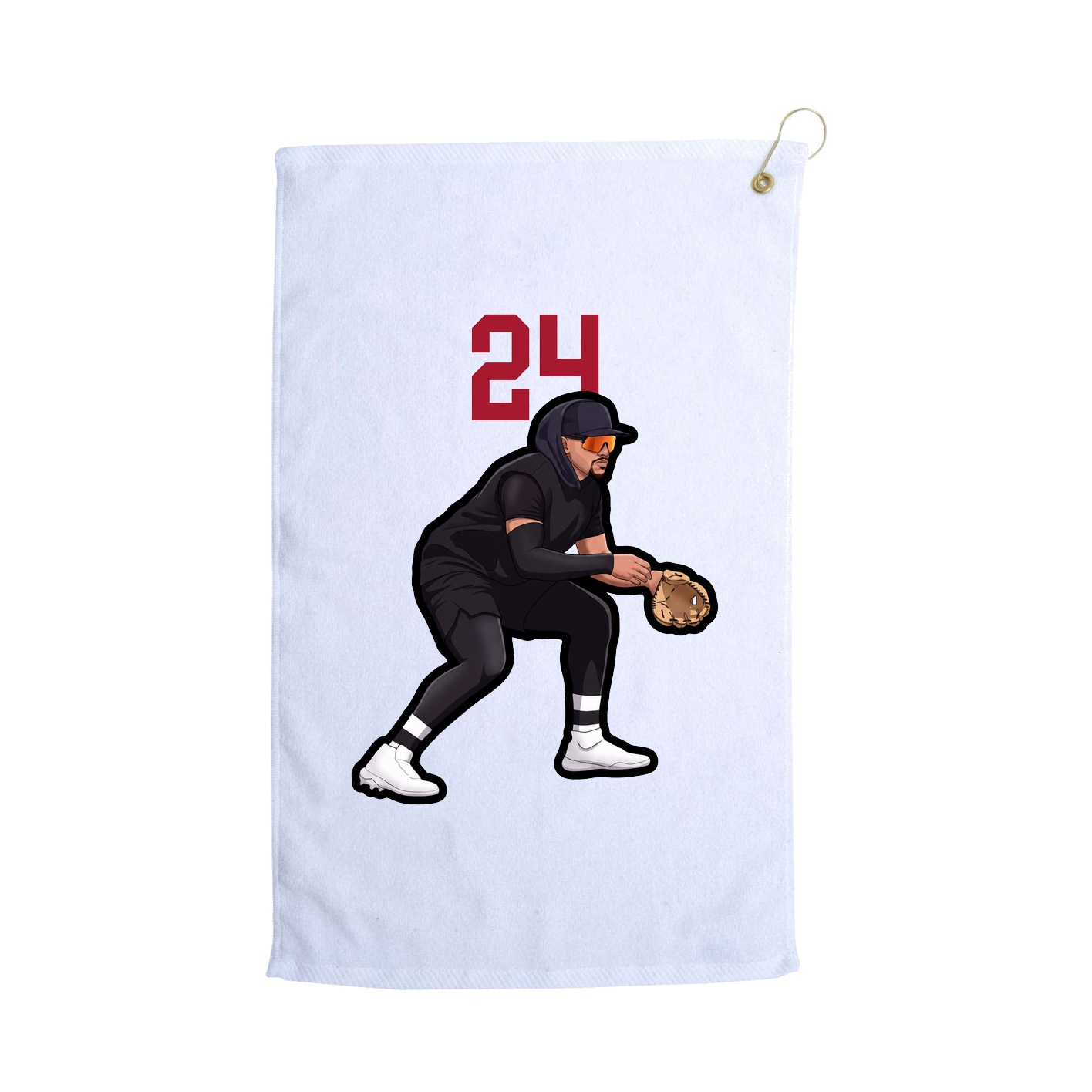 Golf Towel — Number Top in White
