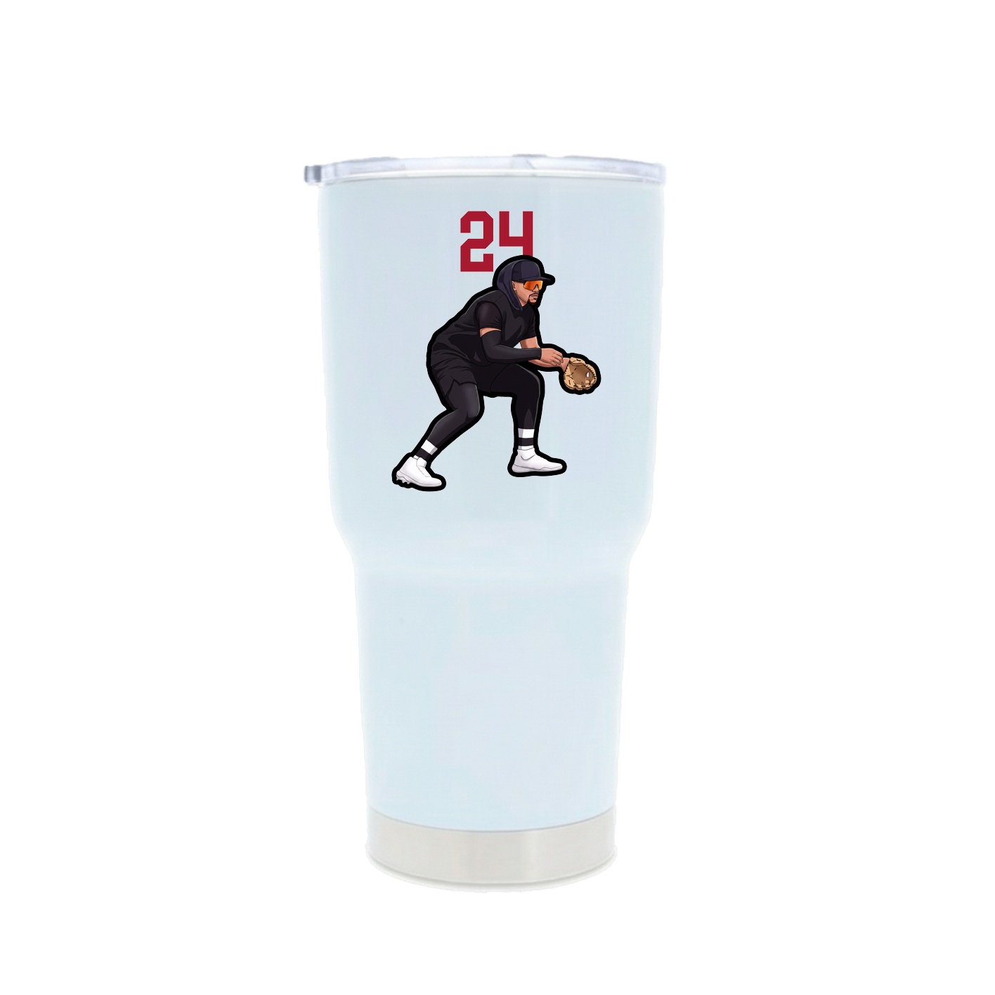 30oz Stainless Steel Tumbler — Number Top in White
