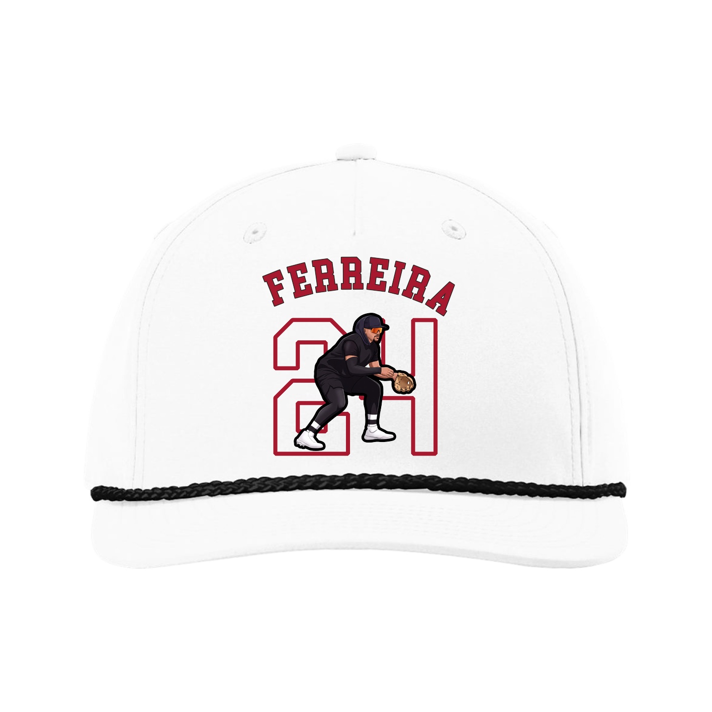 Five-Panel Classic Rope Cap — Shirsey Arch in White