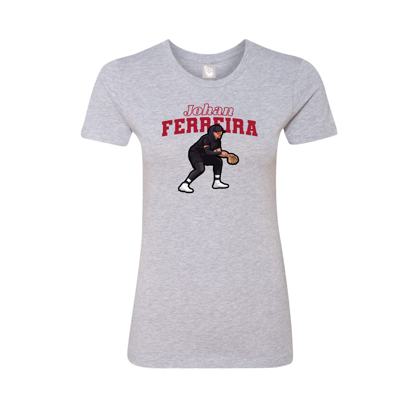 Fitted Women's Tee — Name Arch in Grey