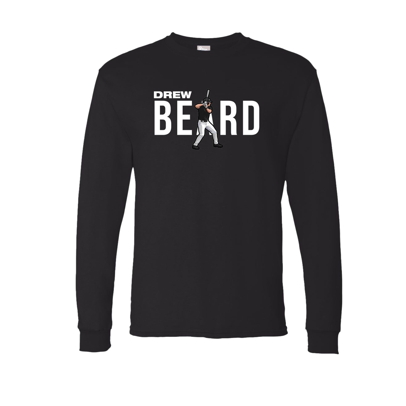 Long Sleeve Tee — Player Name in Black