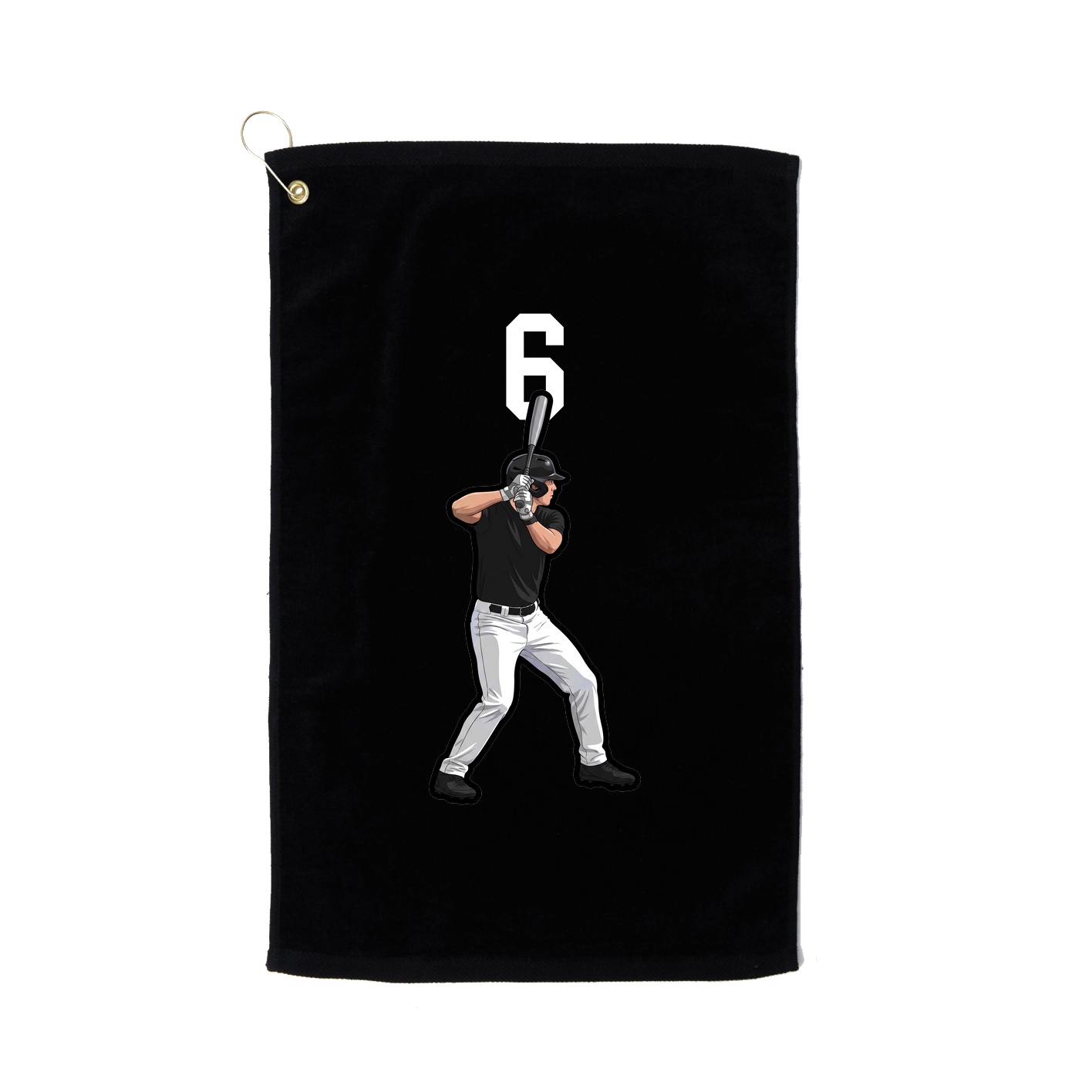 Golf Towel — Number Top in Black