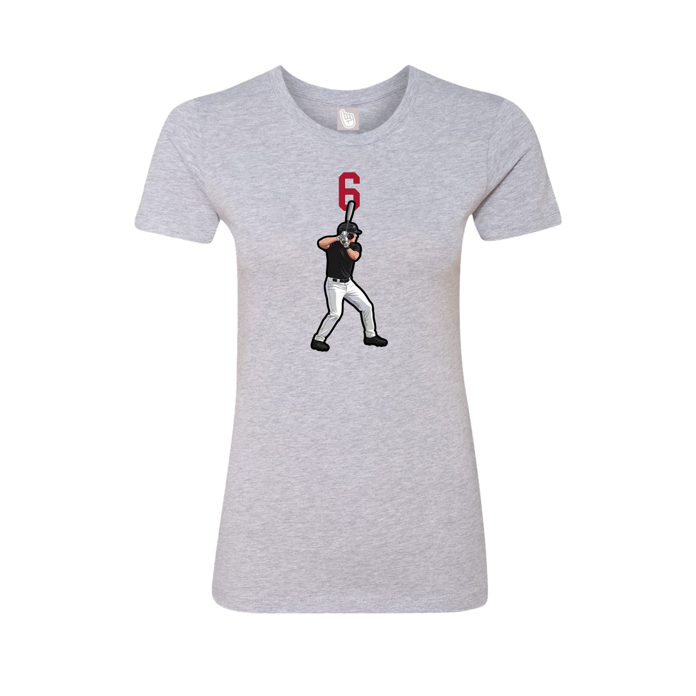 Fitted Women's Tee — Number Top in Grey