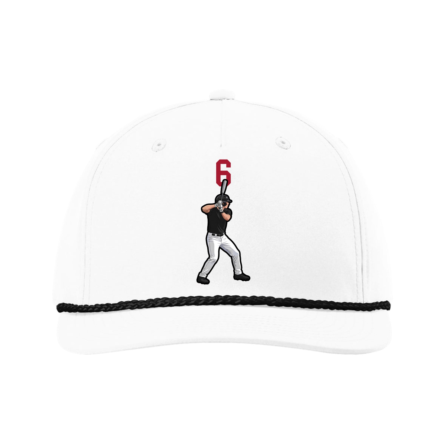 Five-Panel Classic Rope Cap — Number Top in White
