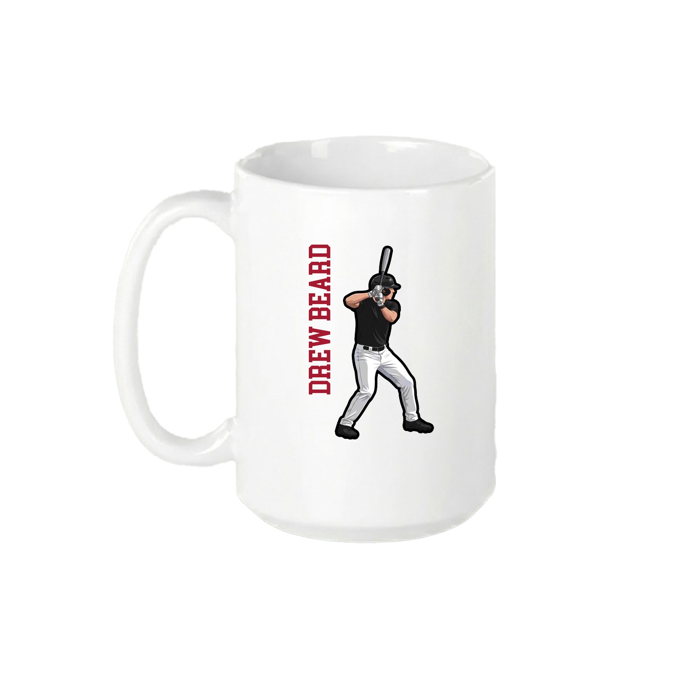 15oz Coffee Mug — Name Vertical in White