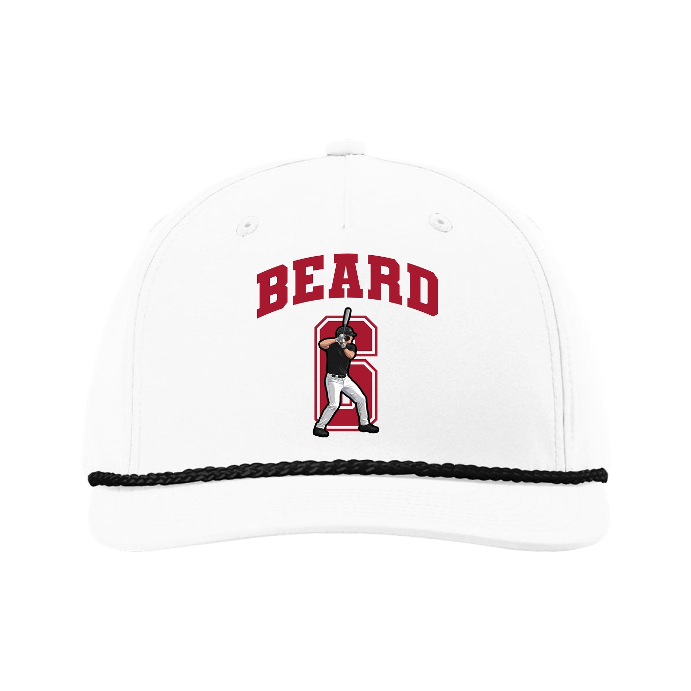 Five-Panel Classic Rope Cap — Number in White
