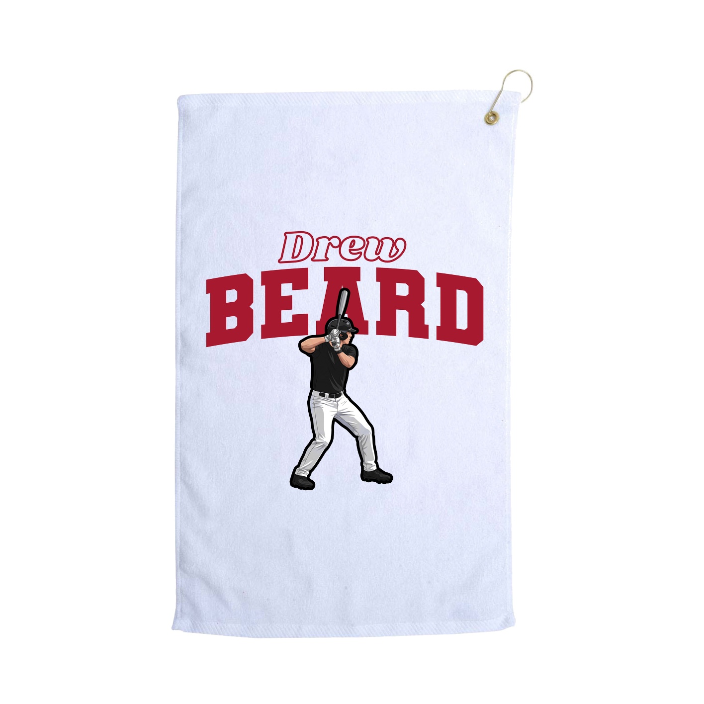 Golf Towel — Name Arch in White