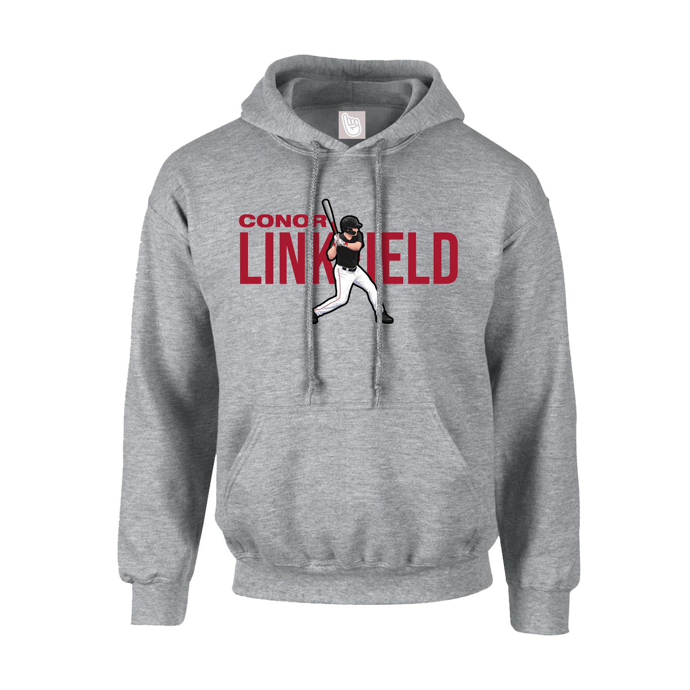 Hoodie — Player Name in Grey