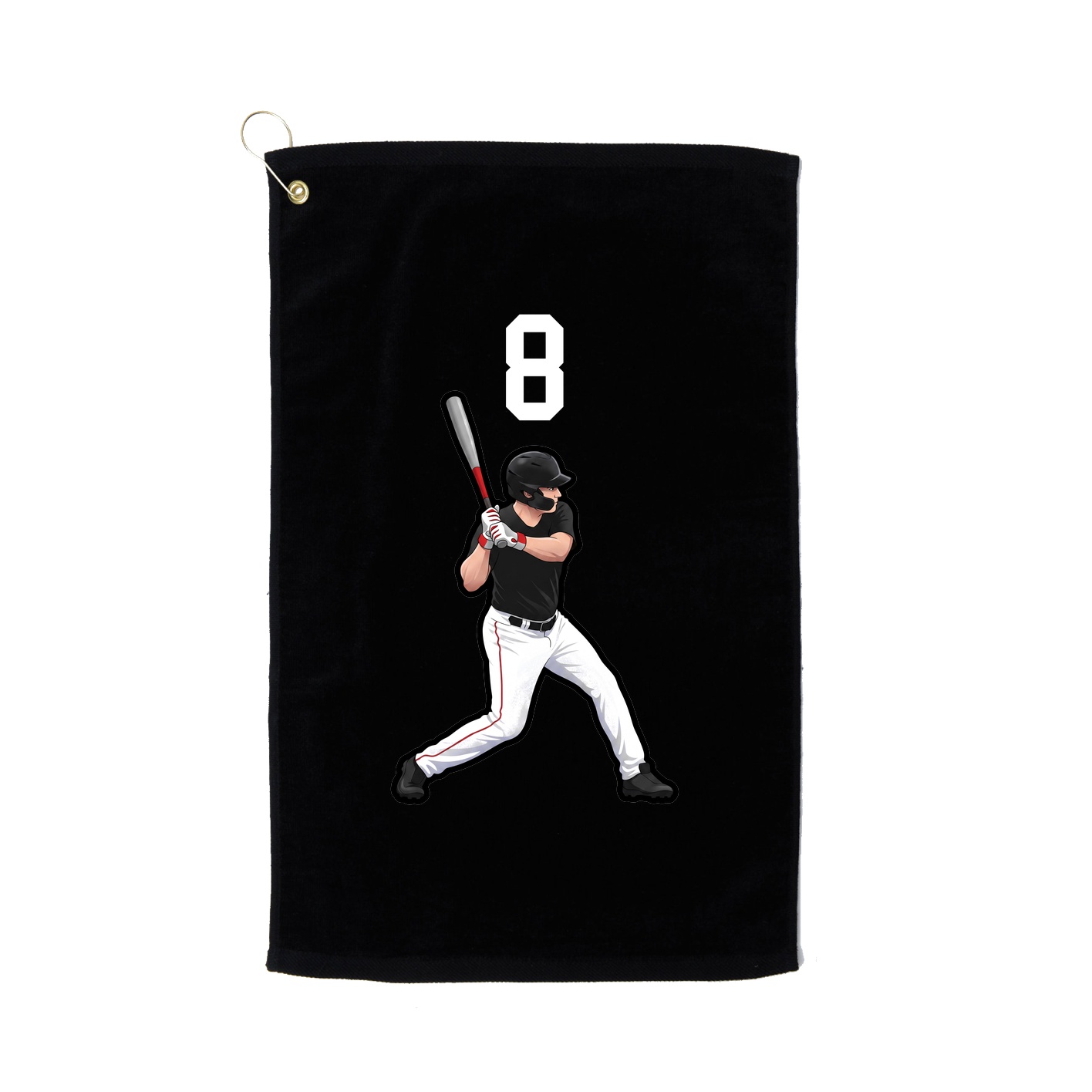 Golf Towel — Number Top in Black