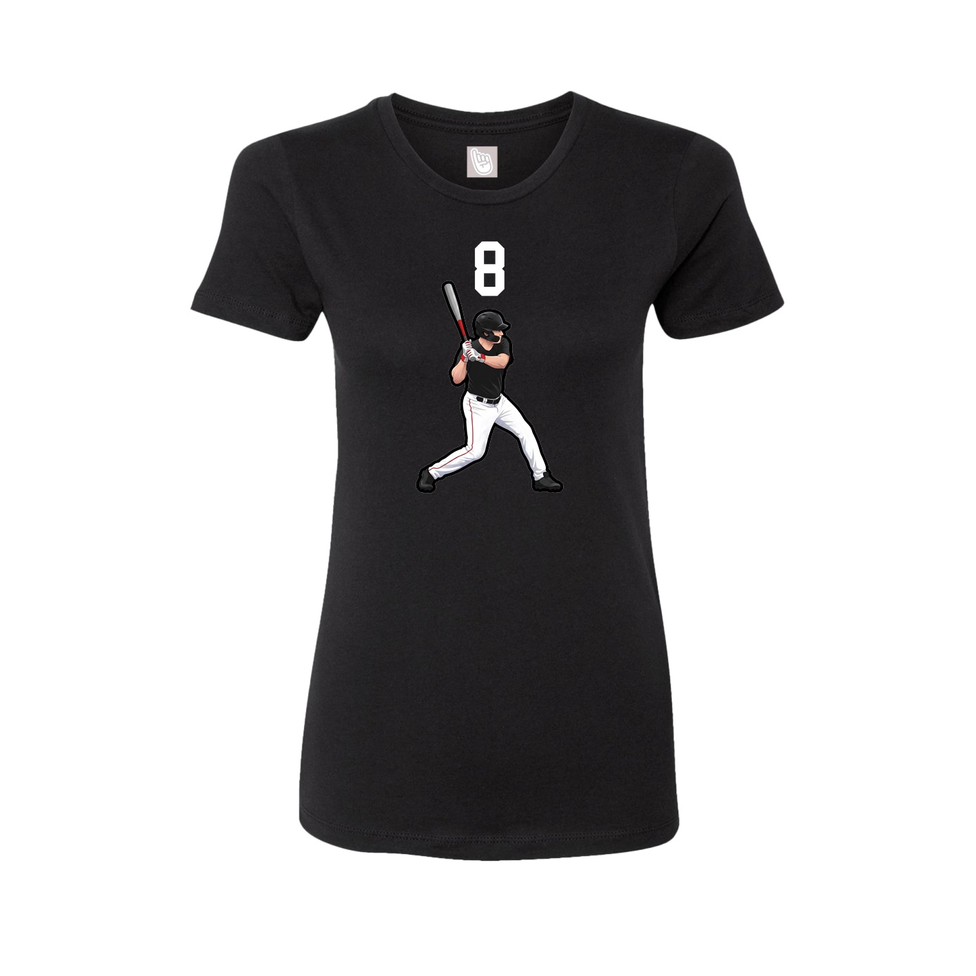 Fitted Women's Tee — Number Top in Black