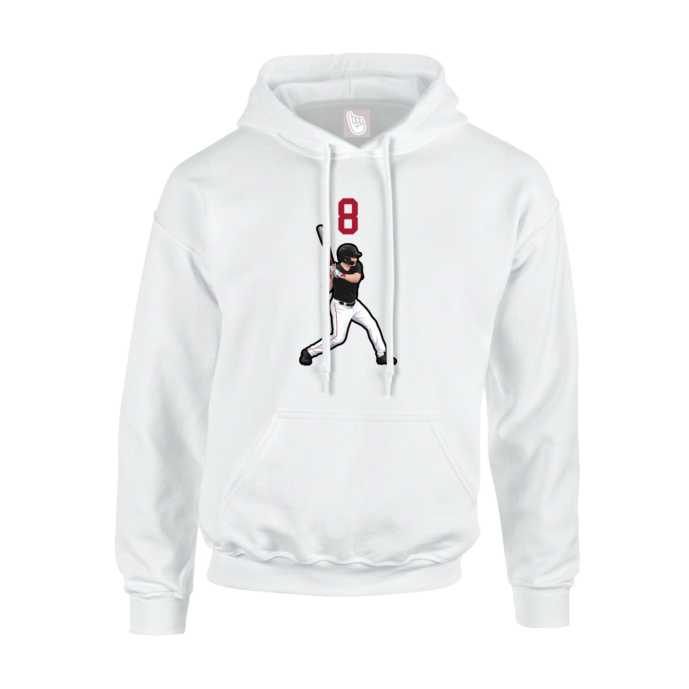 Youth Hoodie — Number Top in White