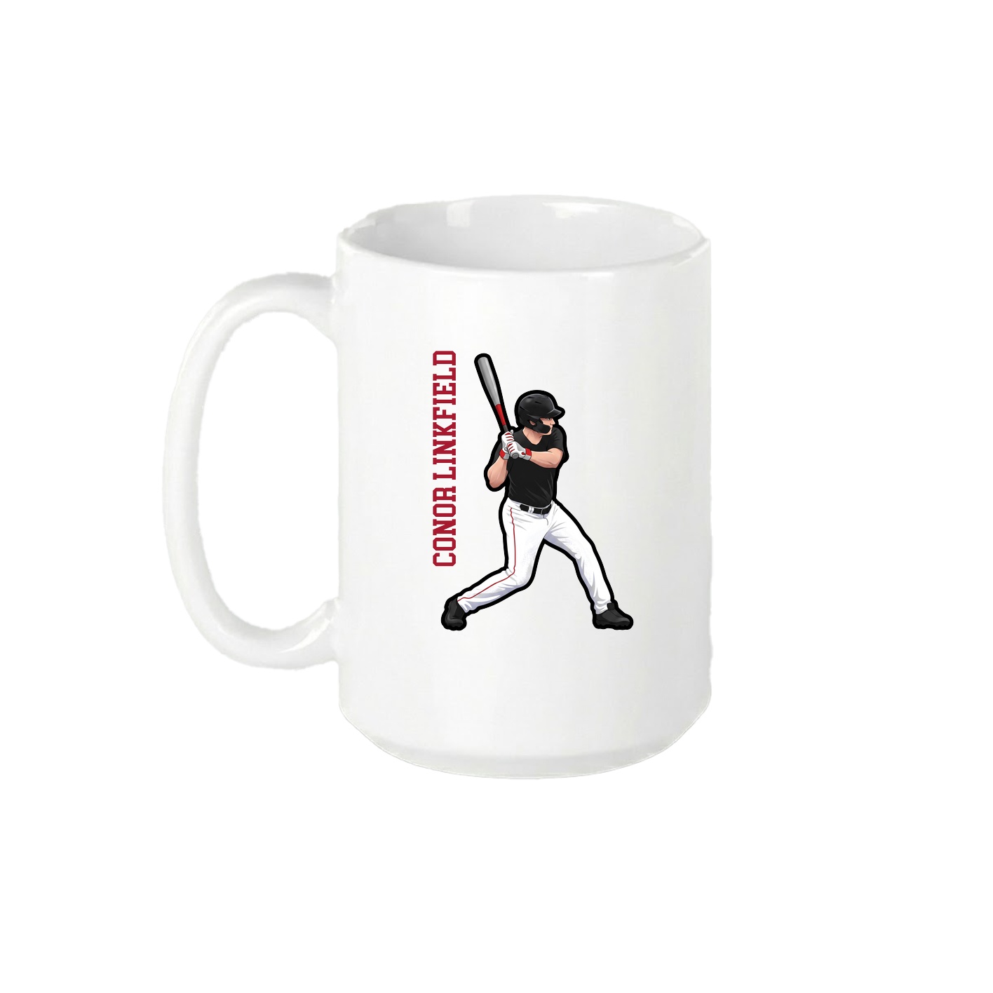 15oz Coffee Mug — Name Vertical in White