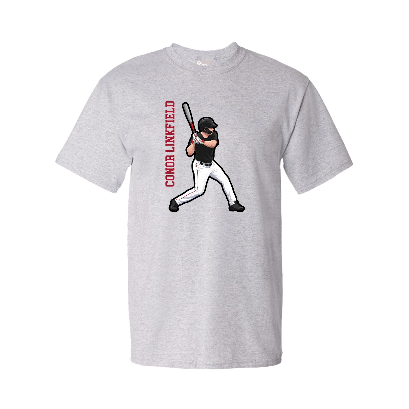 Youth Tee — Name Vertical in Grey