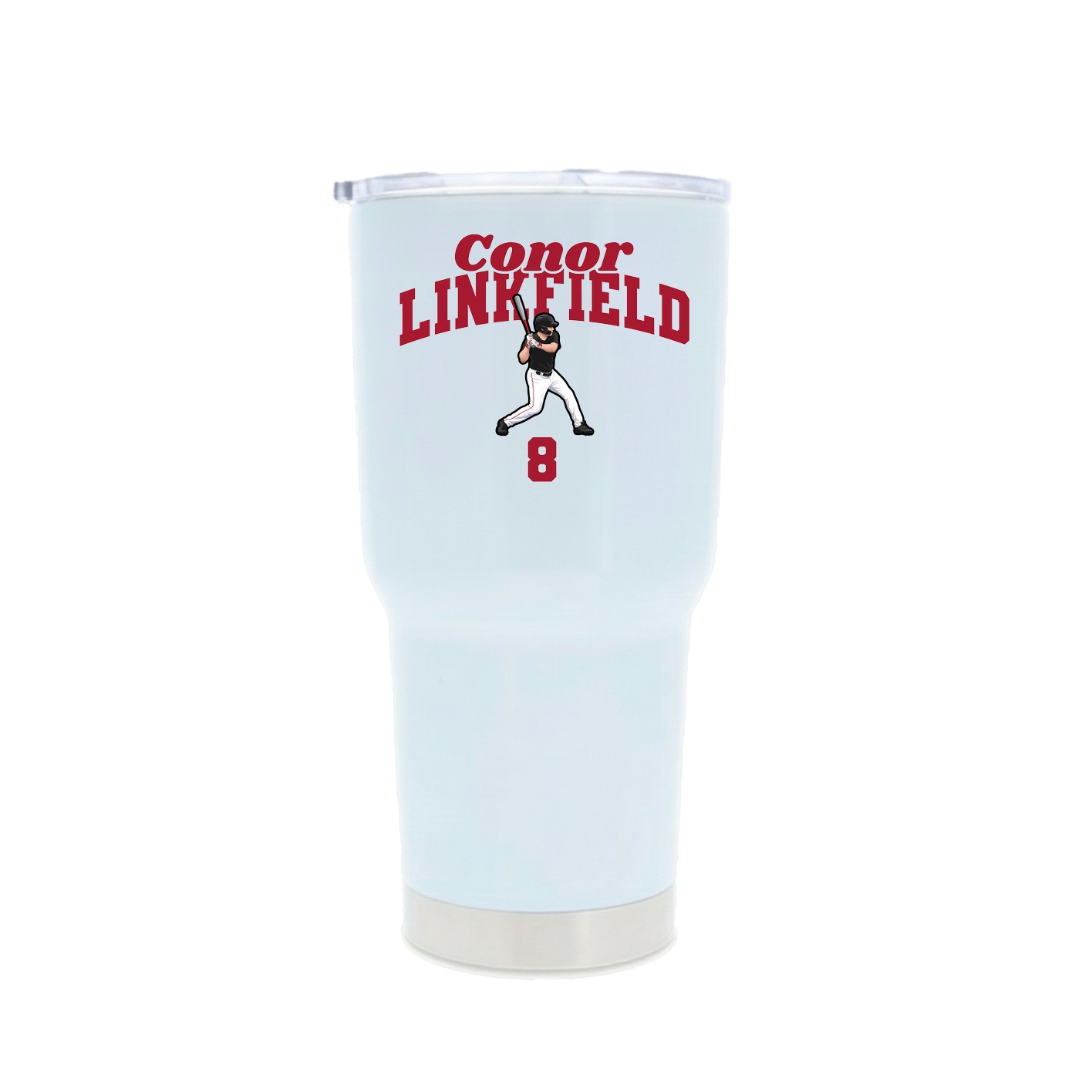 30oz Stainless Steel Tumbler — Signature Arch in White