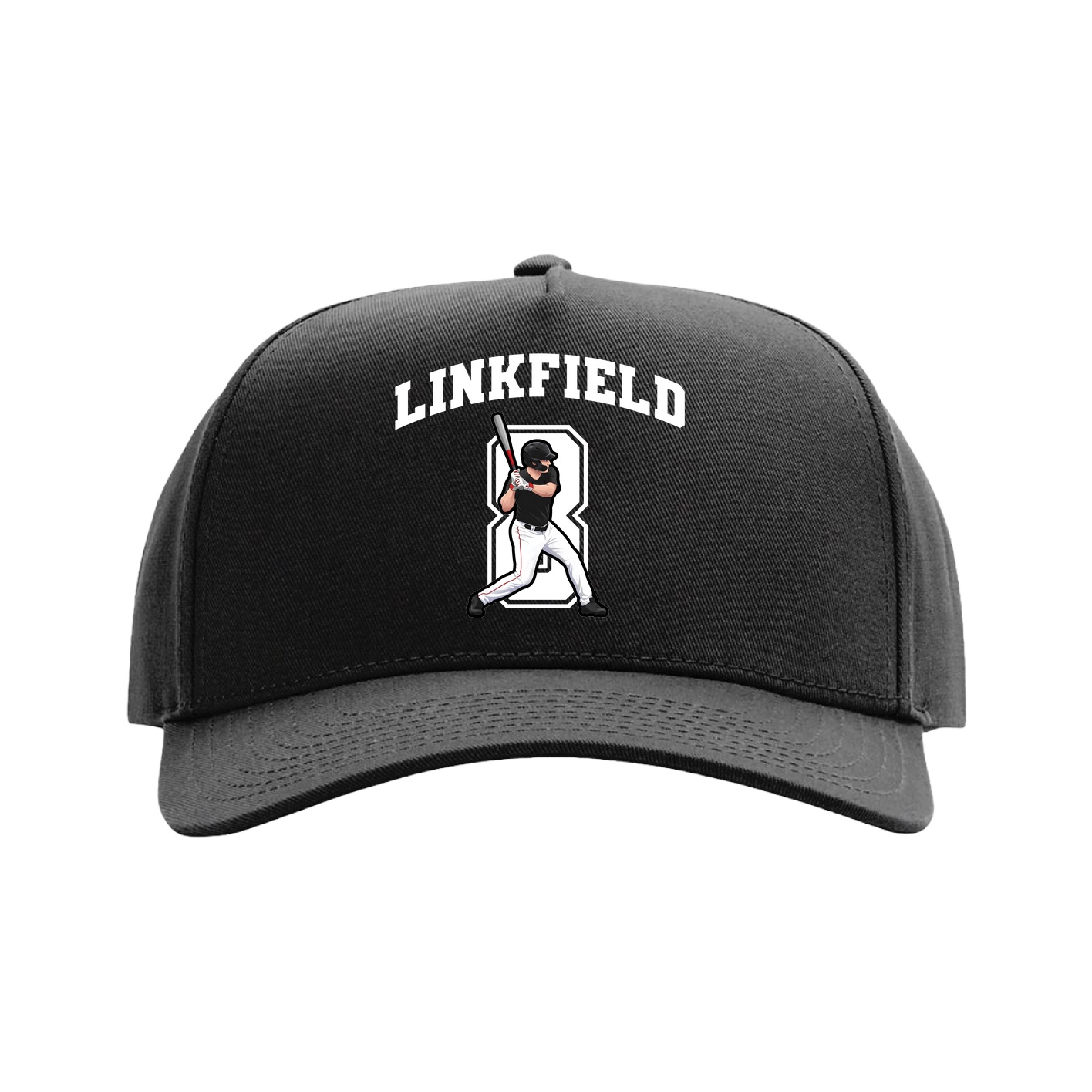Full Fabric Five-Panel Champ Cap — Number in Black