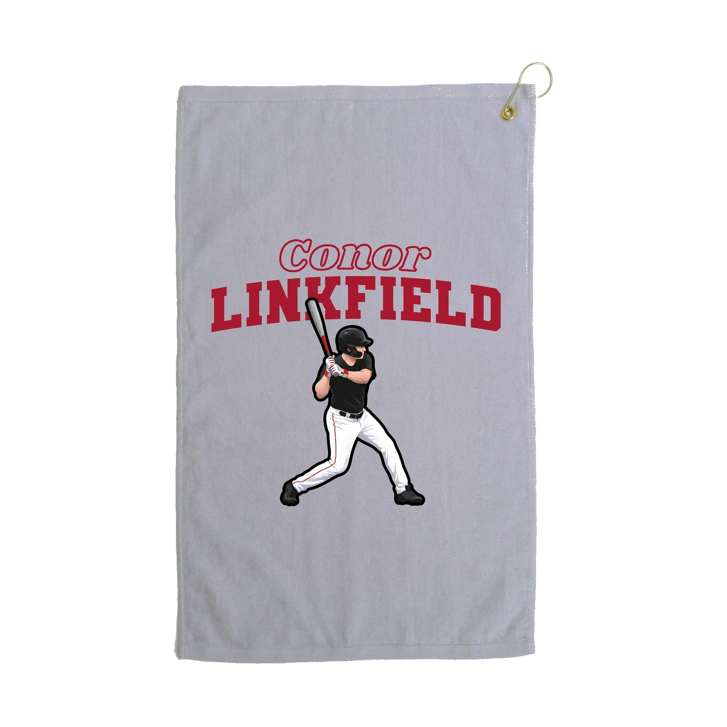 Golf Towel — Name Arch in Grey