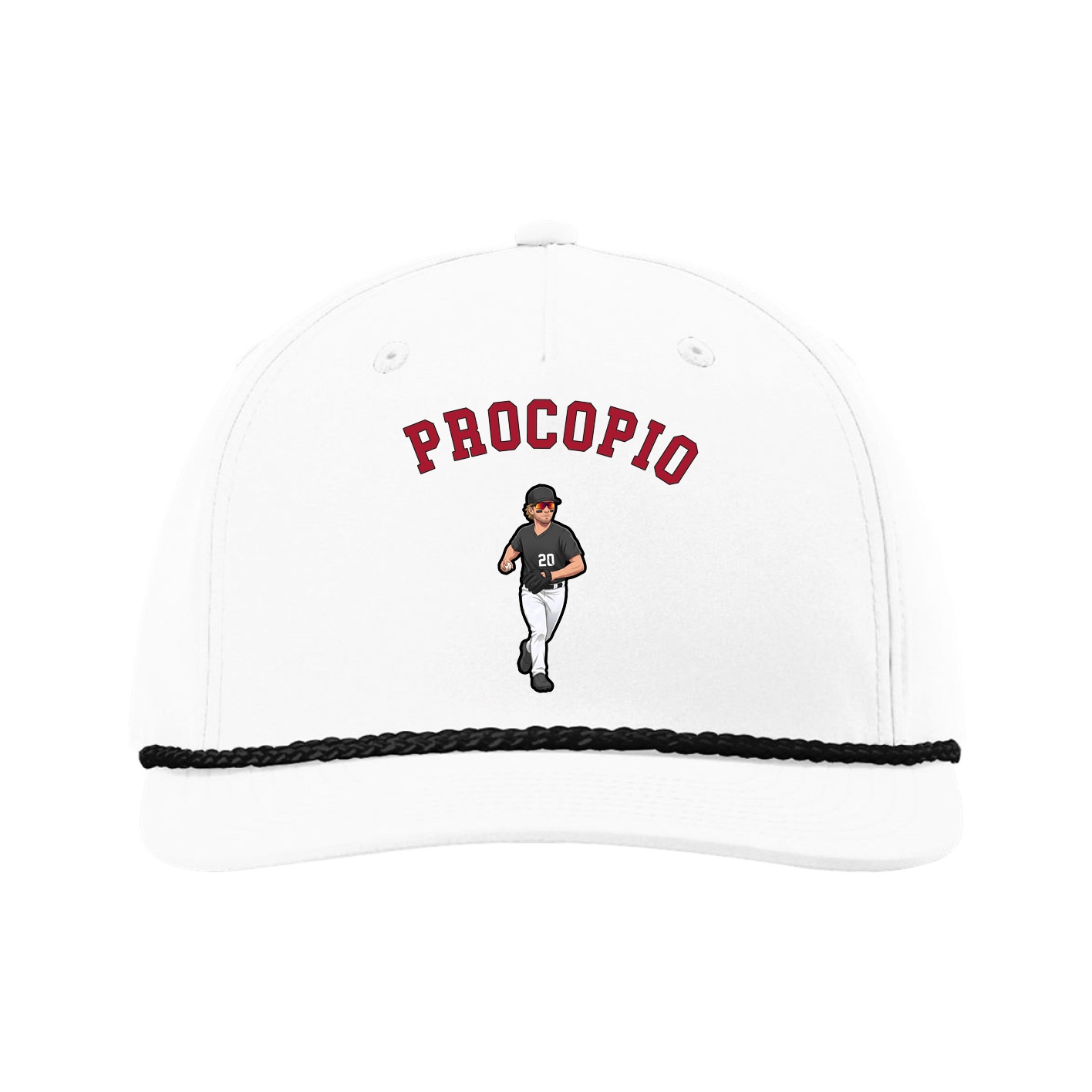 Five-Panel Classic Rope Cap — Shirsey Arch in White