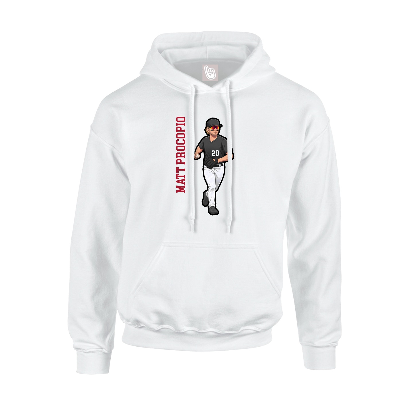 Youth Hoodie — Name Vertical in White